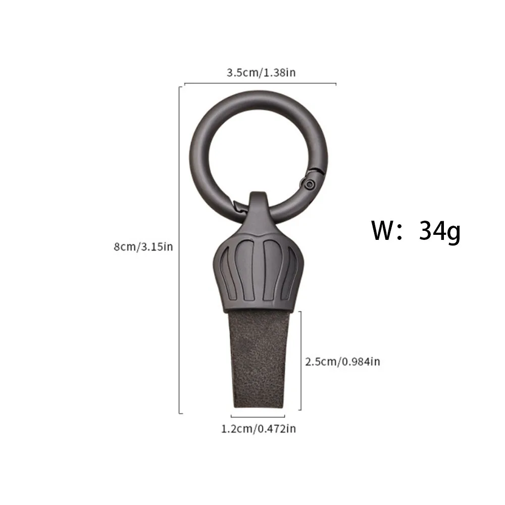 Crown Echtleder-Autoschlüsselanhänger, kreativer Luxus-Schlüsselanhänger für Herren und Damen, modischer Schlüsselanhänger aus Metall, langlebiger Anhänger, Schnallenkette, Zubehör, Geschenk – Detail 4