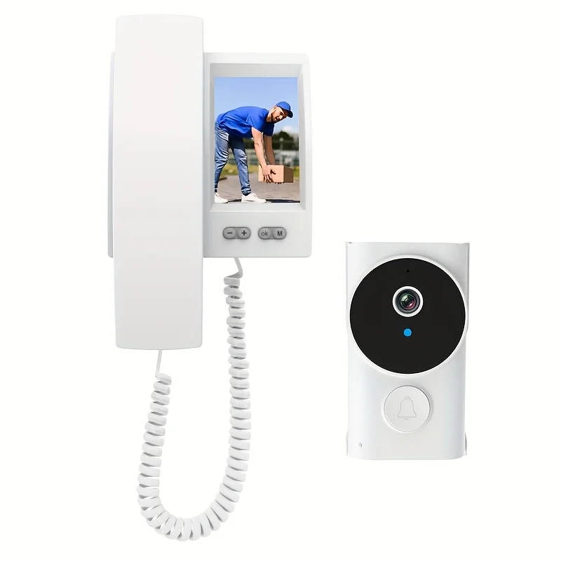 

Wireless Doorbell Camera 8.89cm Screen Video Doorbell With Night Vision Function - Easy To Connect Two-Way Communication