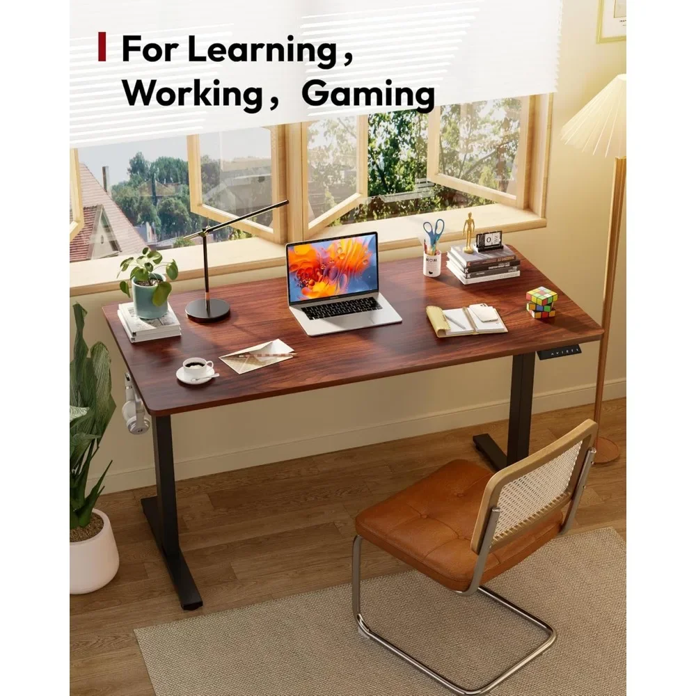 Height Adjustable Electric Standing Desk 48x30 Inches with 6-Button Controller, Ergonomic and Whole-Piece Desktop for Comfortabl