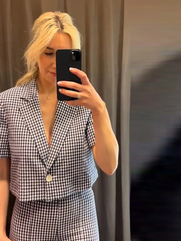 Lange Strickjacke Mantel Shorts Anzüge Frauen Elegante Laterne Volle Hülse Lose Mäntel Hohe Taille Kurze Hosen Mode Damen Outfits Neue – Detail 6