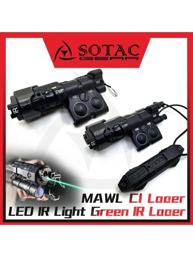 SOTAC-GEAR Aluminium MAWL C1 Groene IR Laser IR LED Wapenlamp Tactische Richtlamp met Dubbele Functieschakelaar - afbeelding 2