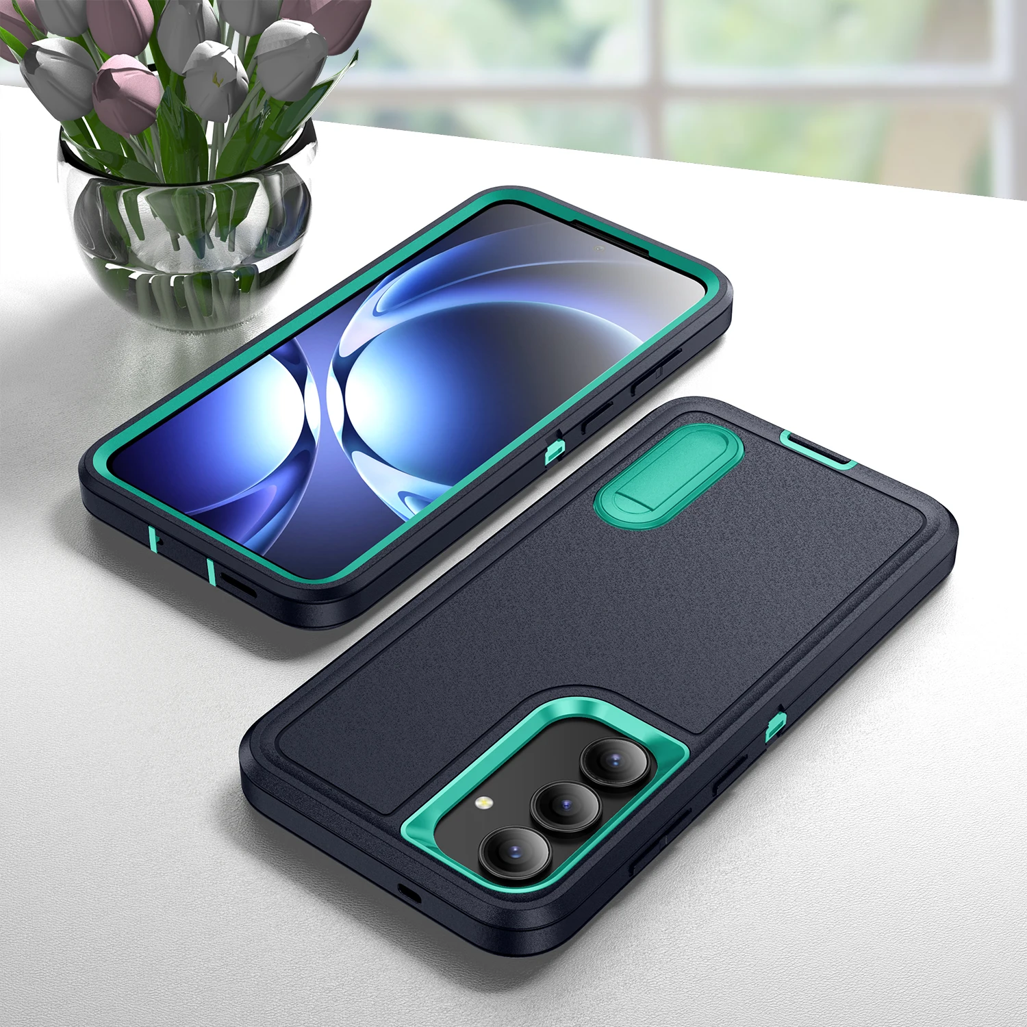 Double Layer Protect Armor Kickstand Case For Samsung S25 Edge S24 S23 FE S22 Ultra Plus A17 A56 A54 A36 A53 A26 A16 A06 Cover