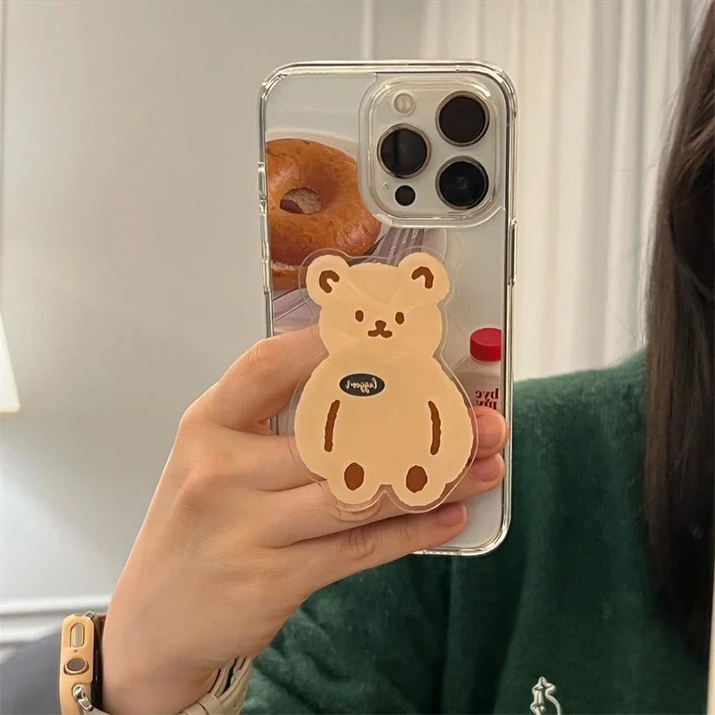 Korea Cute Funny Bear Sunflower Bracket Phone Grip Tok Cartoon Griptok Holder Ring for IPhone 14 Accessories Phone Stand Holder