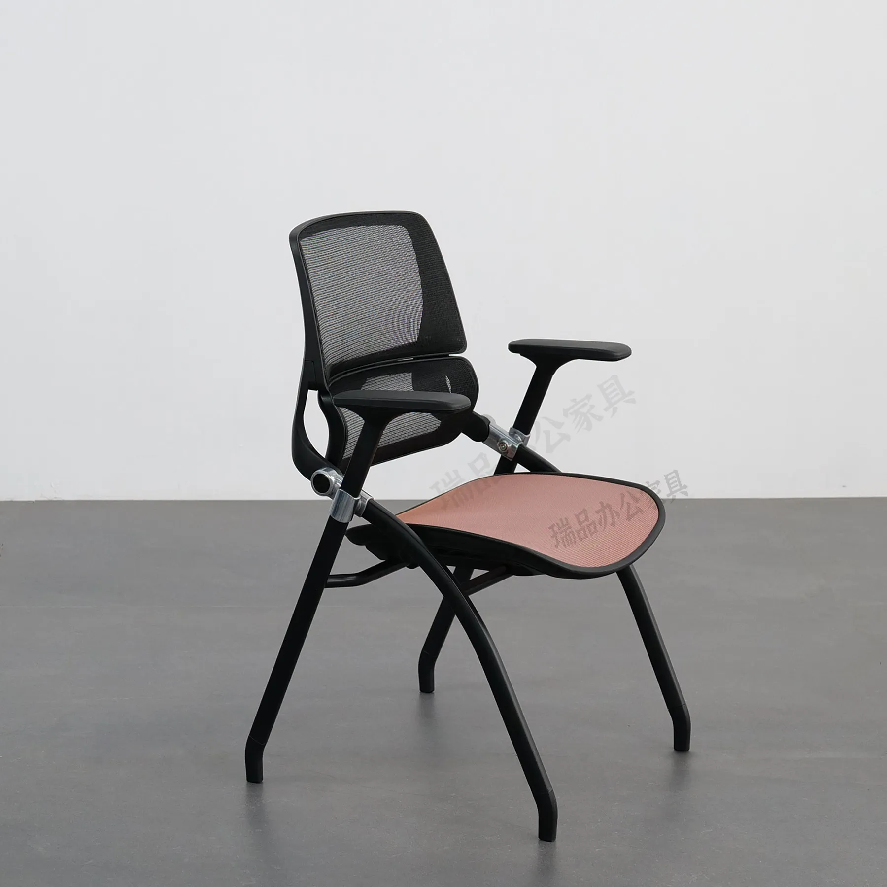 Folding Training Chair with Desk Board Conference Chair with Writing Board Ergonomic Double Waist Not Tired for Long Sitting