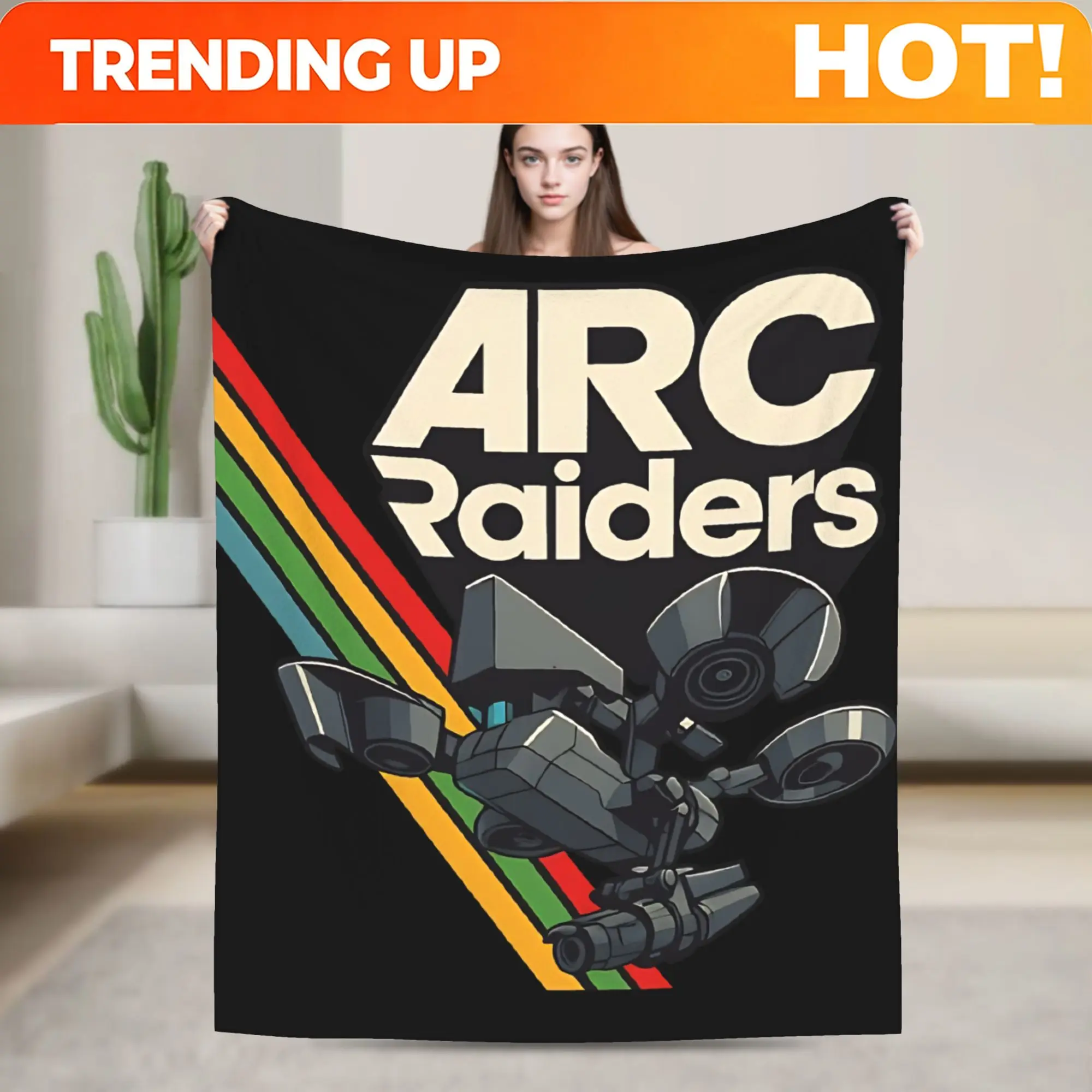 Customize Arc Raiders Game Throw Blanket for Couch  Fuzzy Soft Plush Blanket 50x60 Inch Multi-size Bedspread for All Seasons