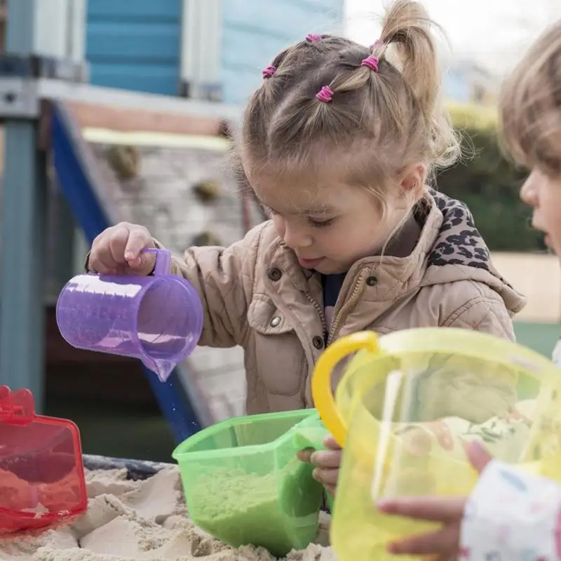 6 قطع اللعب الحسية قياس أباريق لطفل رمال المياه الملونة بلعب كأس الكأس أداة التعلم لرياض الأطفال L8RB #4