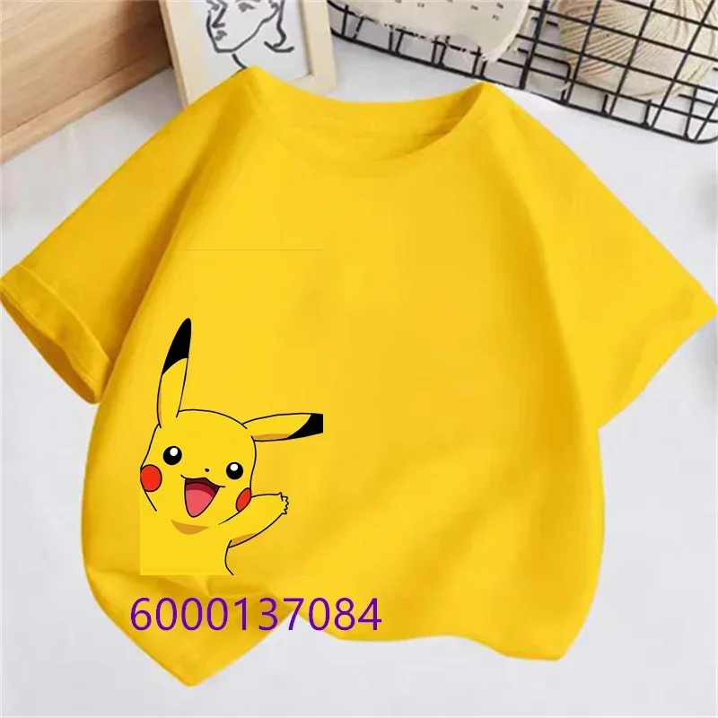 Baby T-shirts Boy T Shirt+Shorts Cute Pokemon Pikachu Children's T-Shirt Printed Girls' Funny Clothing Boys' Children's Shirts