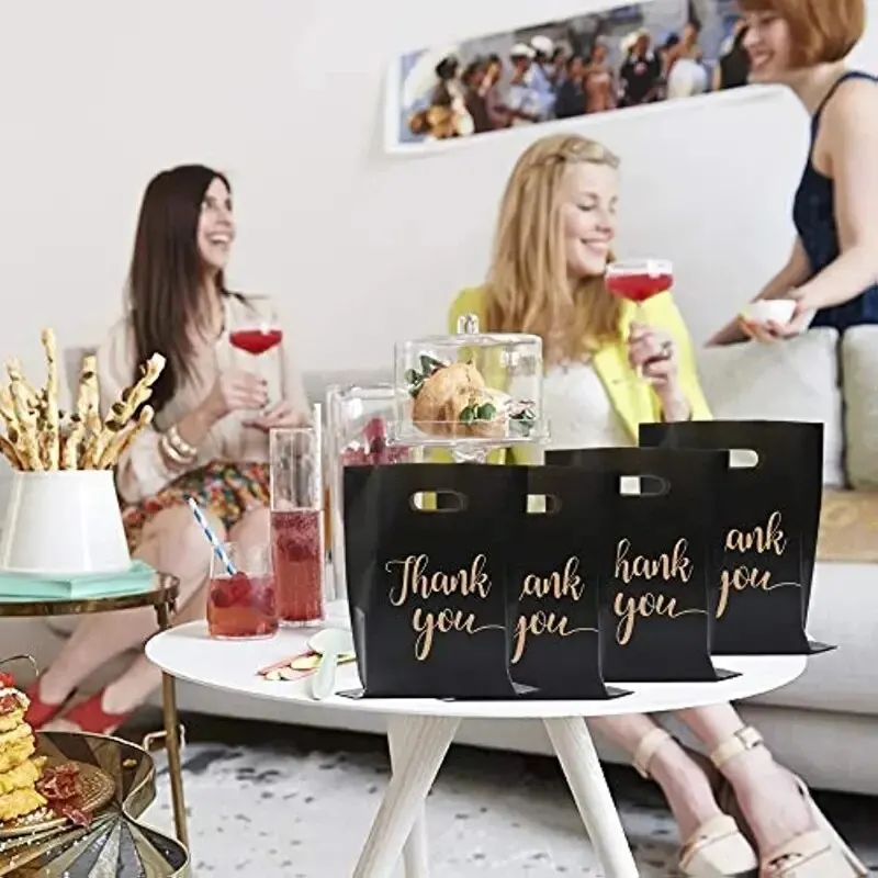 20pcs Extra Thick Reusable Plastic Thank You Bags Perfect Gifts Retail Shopping Party Bags Sturdy and Durable Longlasting Use