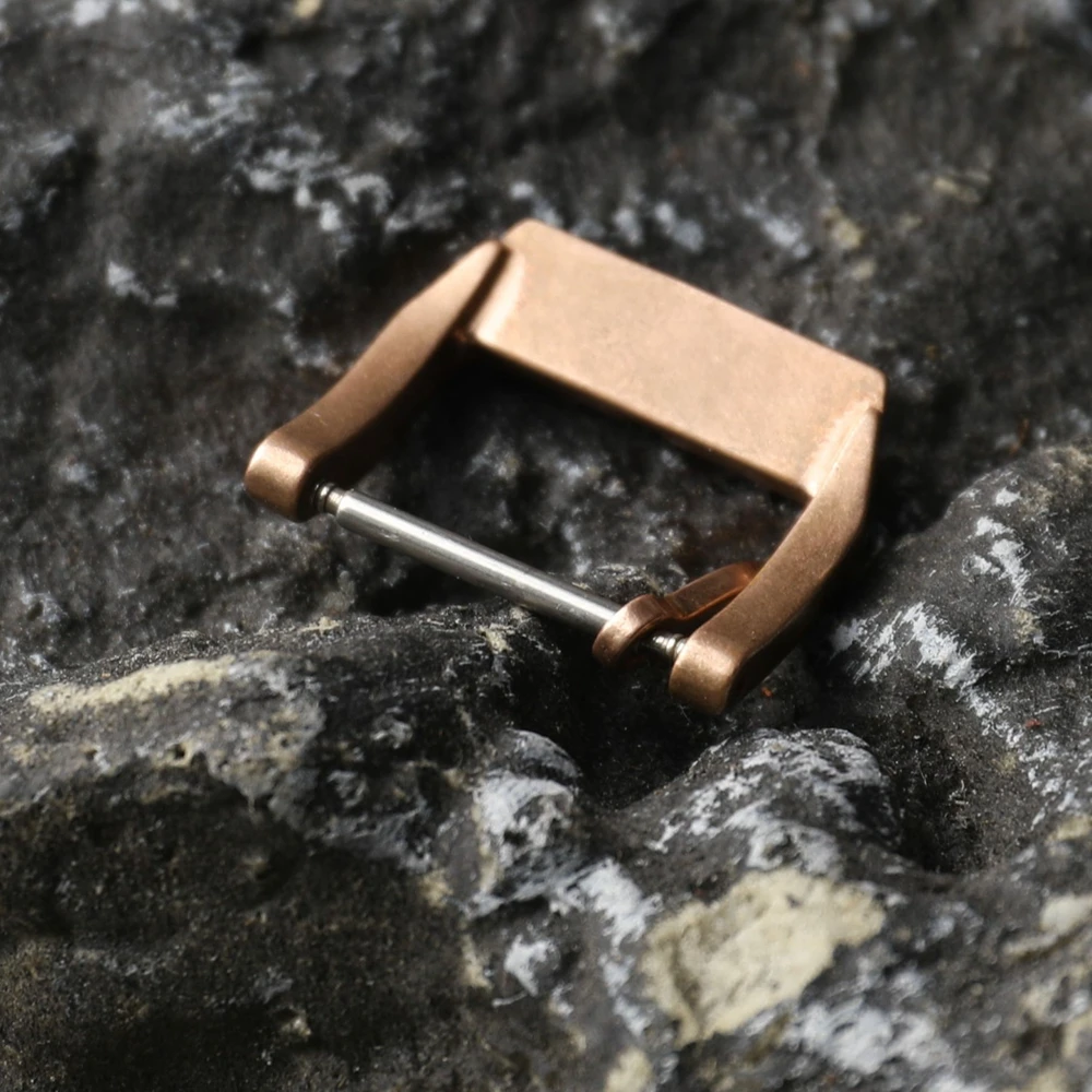 الراقية البرونزية مشبك 18MM خمر الجلود المطاط حزام مشبك، البرونزية النقية، خمر نمط حزام مشبك #6