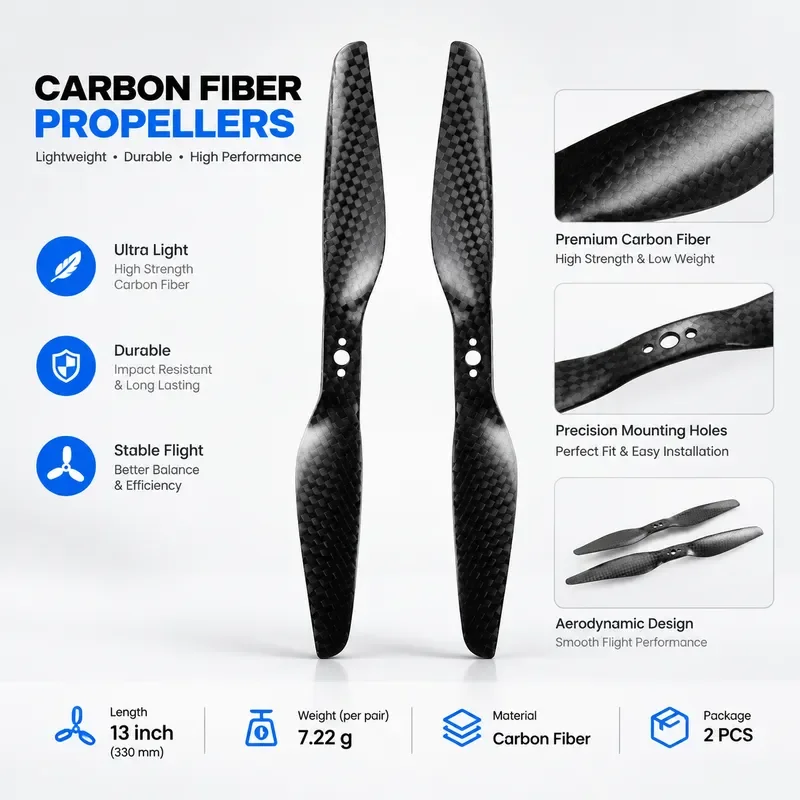 for TMOTOR Carbon Fiber Propeller 7 Inch 7024 Model Aircraft Drone Accessories Blades