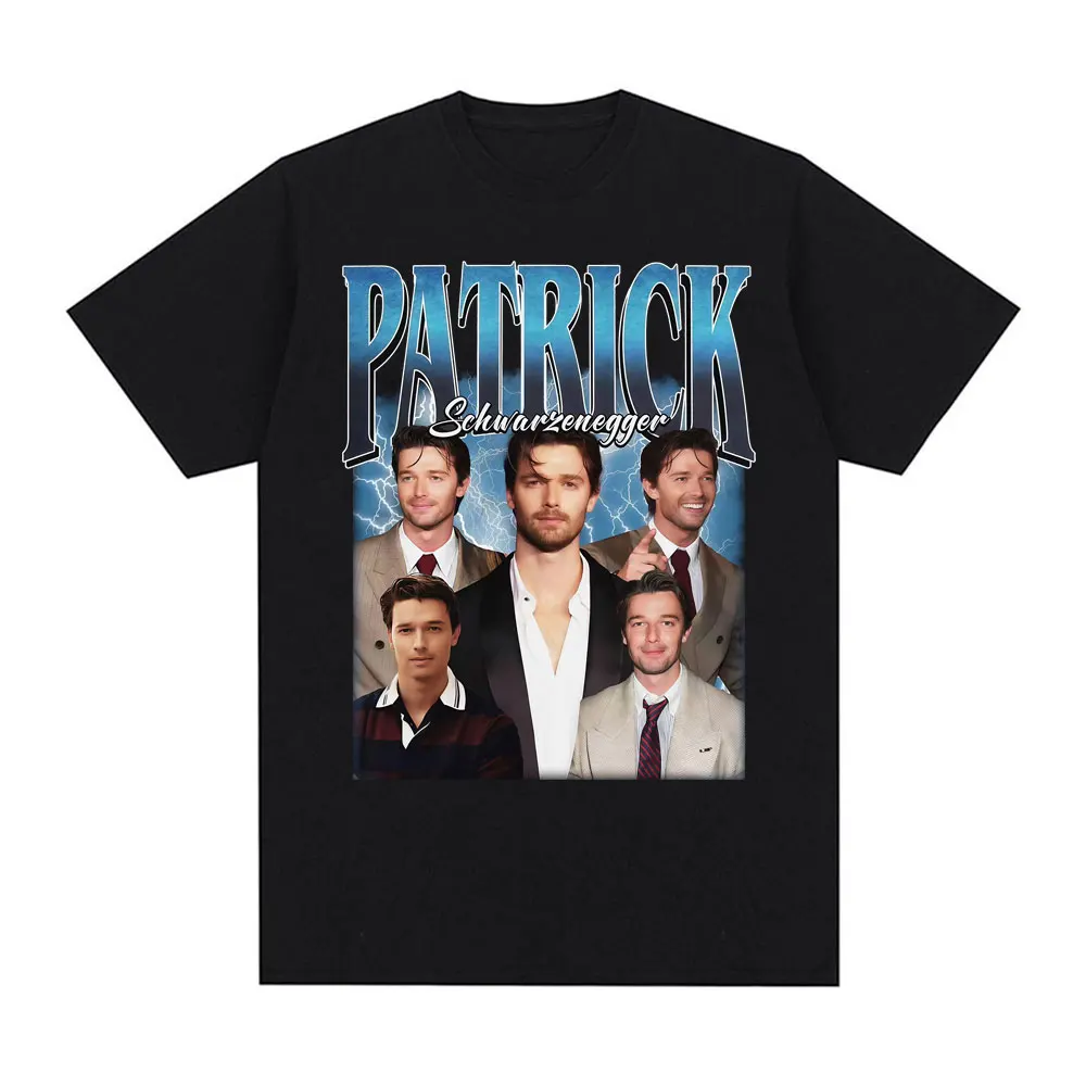 باتريك شوارزنيجر ريترو 90s الجرافيك تي شيرت للرجال النساء Harajuku فيلم قصير الأكمام تي شيرت موضة عادية القطن التي شيرت