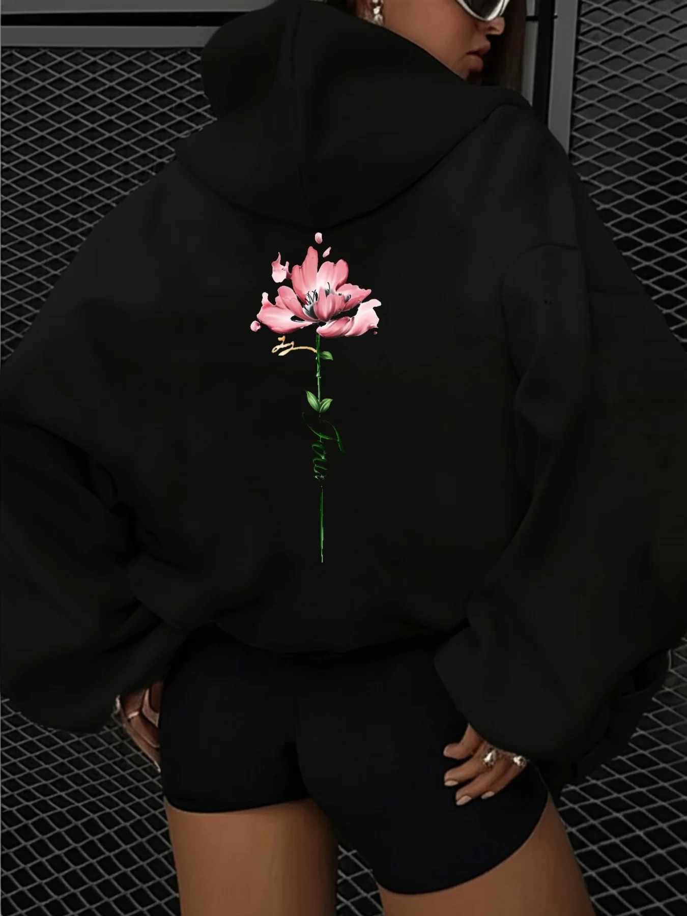 

Flower Graphic Printing Autumn and Winter Pure Cotton Men's and Women's Hoodies Casual Outdoor Street Sports Loose Training