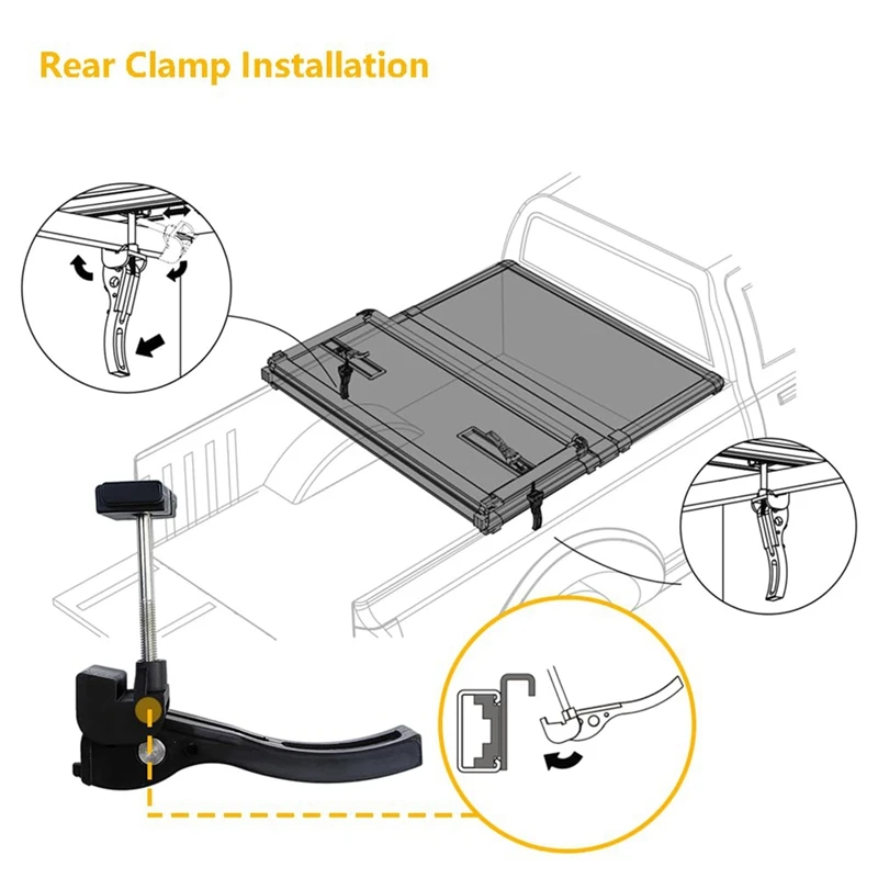 Truck Tonneau Cover Hard Folding Installation Accessories For Tri-Fold & Quad-Fold Bed Covers