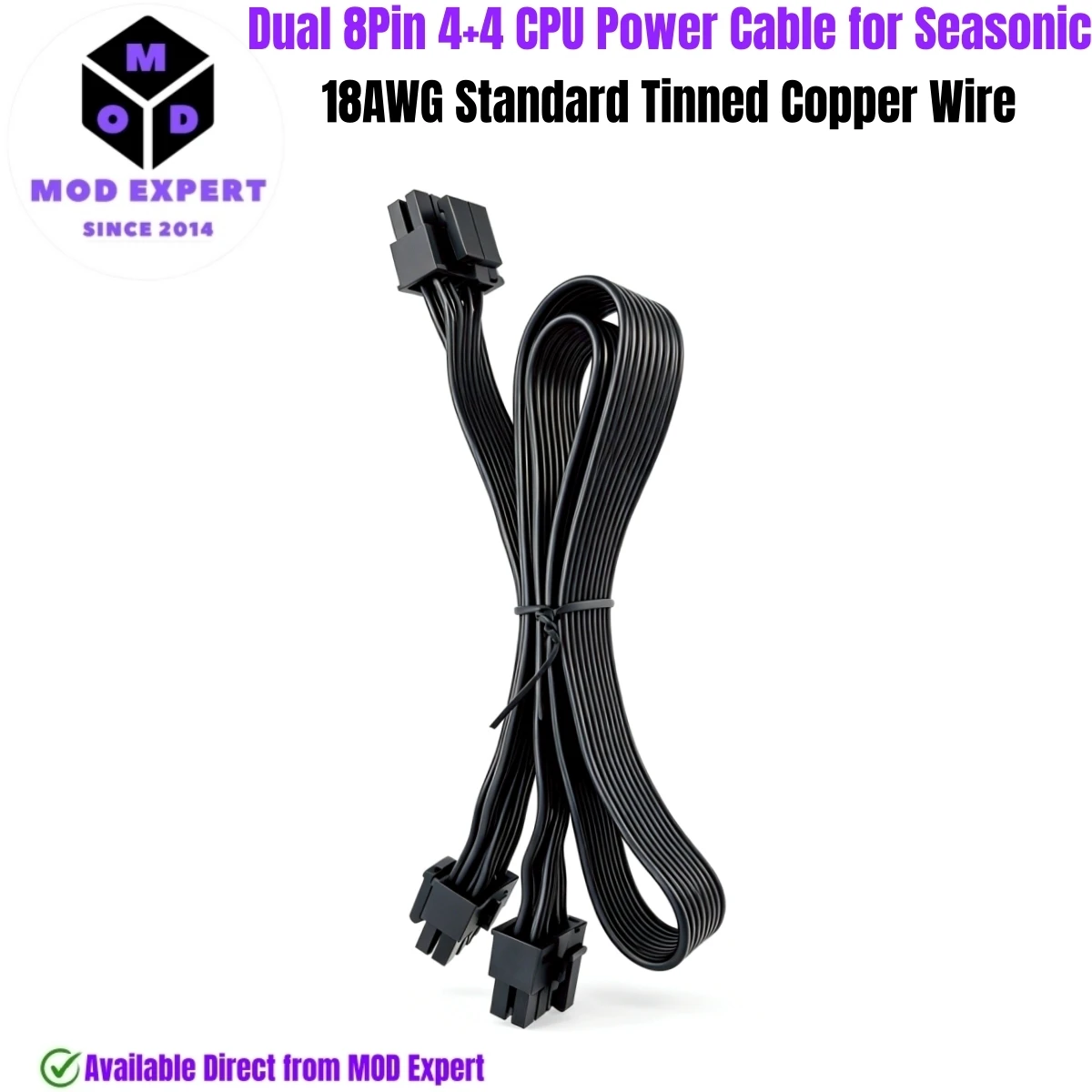 EPS/ATX12V Dual CPU (4+4) Power Cable for Seasonic PRIME 1300W, 1000W, 850W, 750W, 650W, 550W Titanium/Platinum/Gold/SNOWSILENT