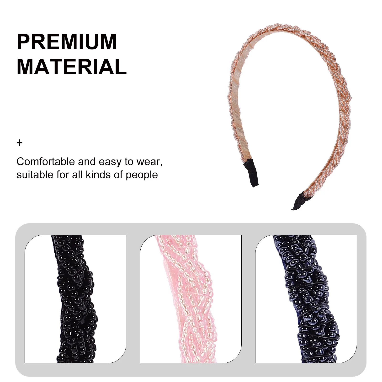 

5pcs Crystal Beads Headband Fashion Hair Accessories Party Festival Masquerade Wedding Prom Decor Headdress For Women Gift