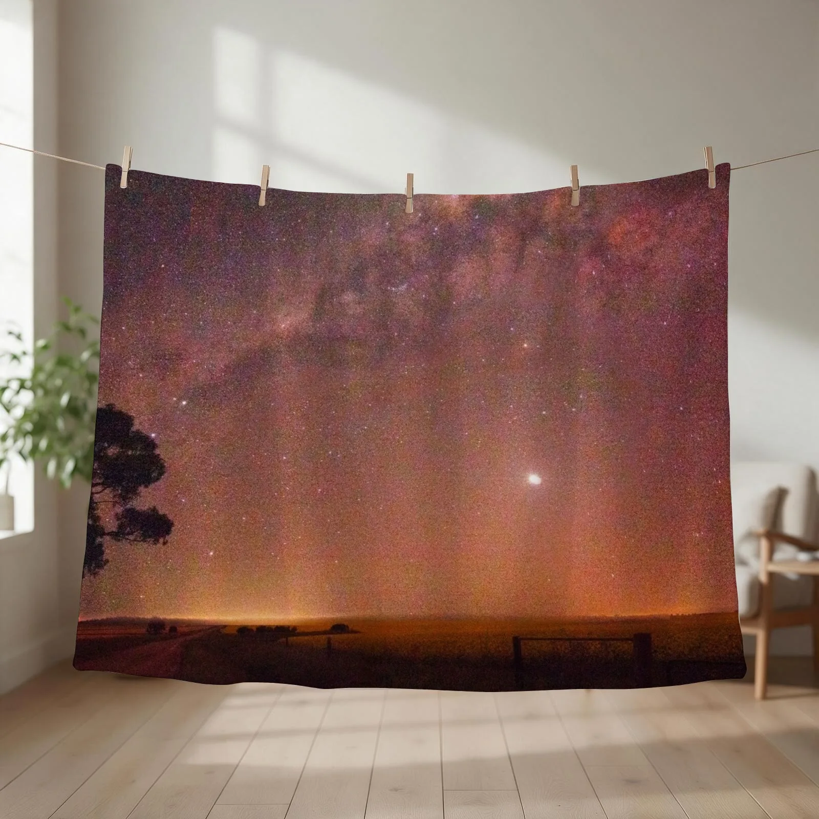 Milky Way Rising Throw Blanket couch cozy soft plush fuzzy picnic outdoor blanket