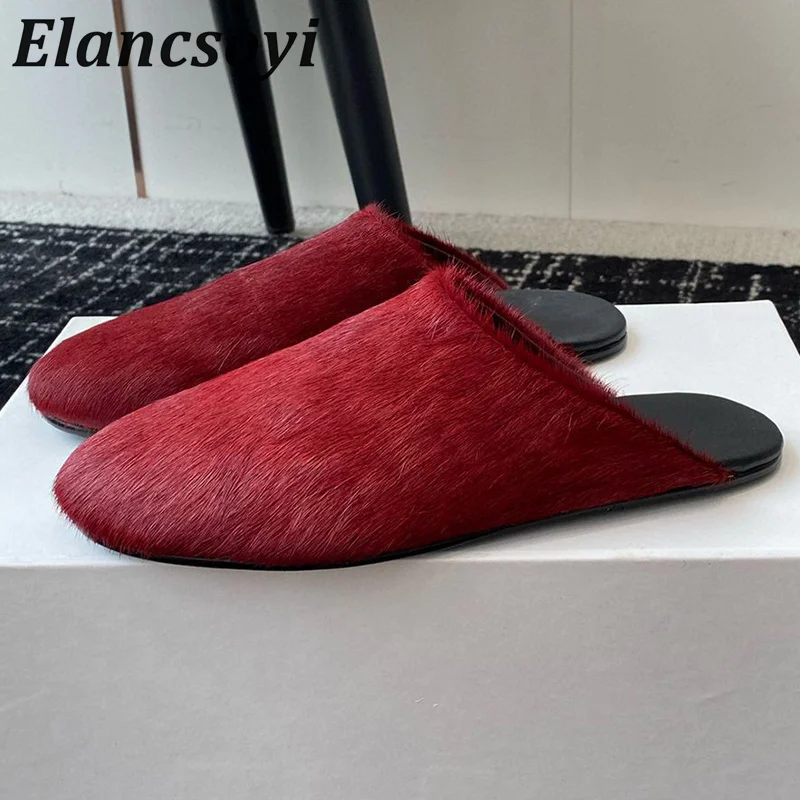 

Closed Toed Solid Color Lazy Mules Women Flat Bottomed Comfortable Home Slippers Female Spring Autumn Leisure Vacation Shoes