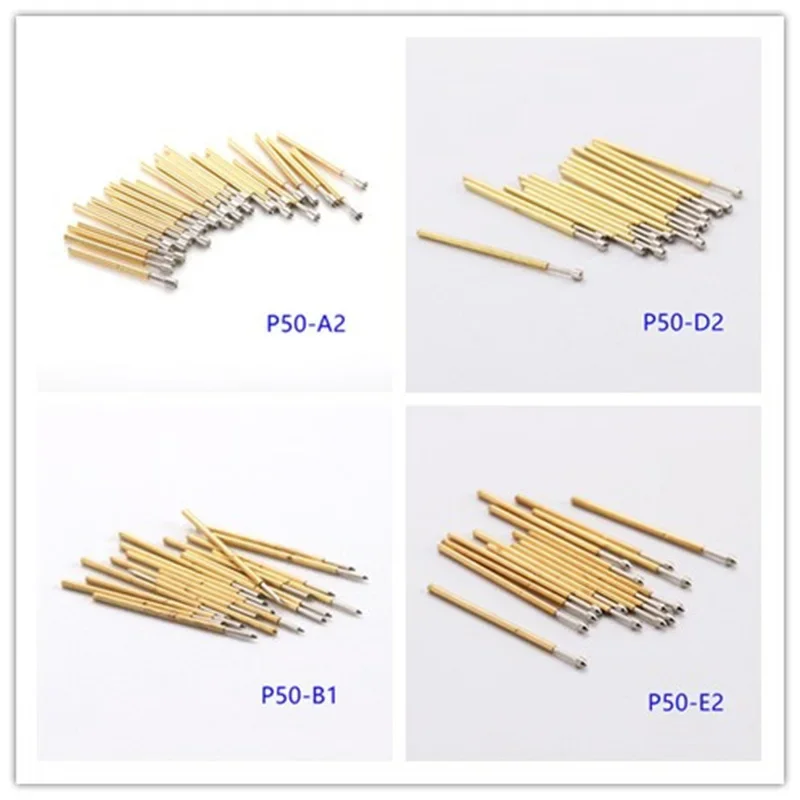 100PCS/pack P50-A2 B1 D2 E2 Spring Test Probe Outer Diameter 0.68mm Length 16.55mm PCB Pogo Pin