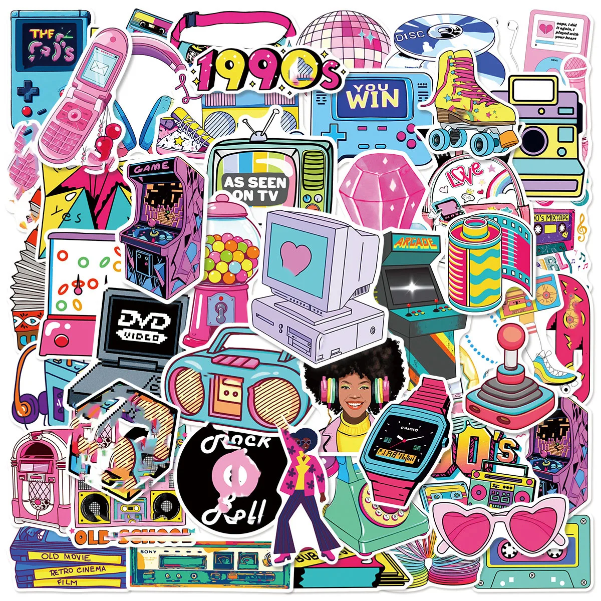 

10/50PCS Cartoon Retro Small Fresh Sticker Graffiti DIY Decoration Mobile Phone Case Notebook Water Cup Waterproof Toy Gift