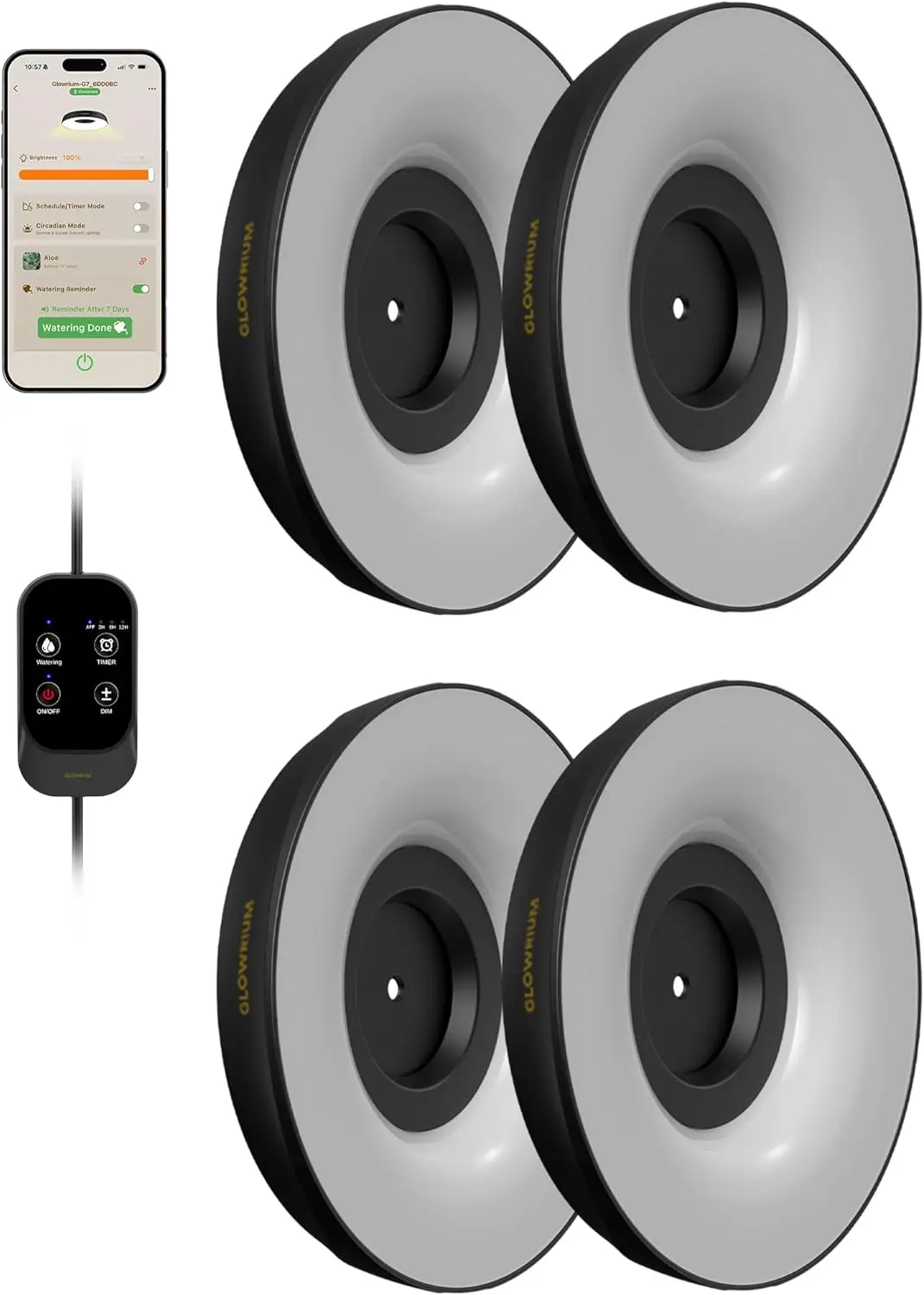 

Светильники для растений в помещении, 32-ваттный умный светодиодный светильник полного спектра, автоматический таймер и пошаговое затемнение