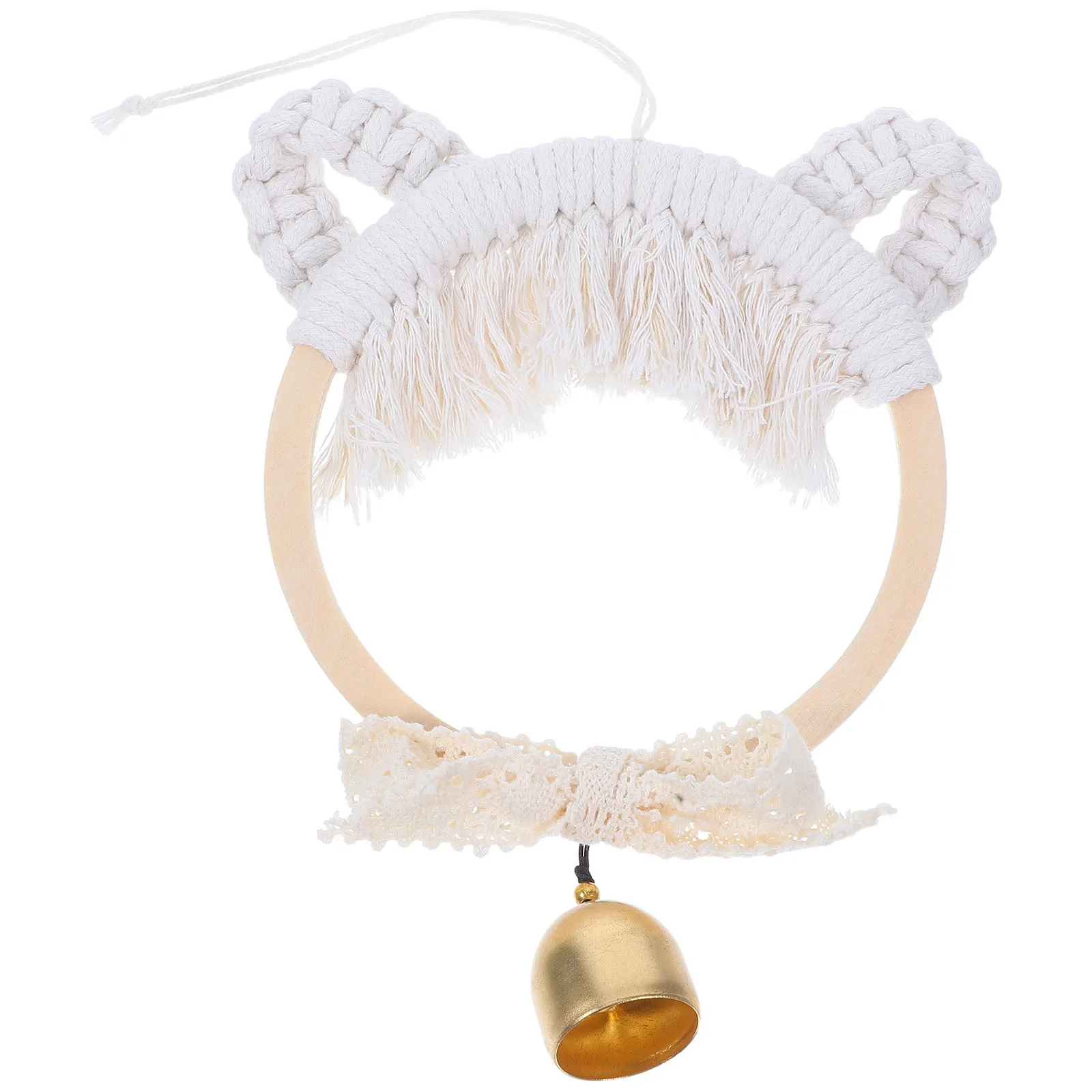 

FUNOMOCYA Woven Cat Pendant Handmade Charm Ornament Wall Decor Hanging Bell for Kitten Home Decoration Accessory Gift