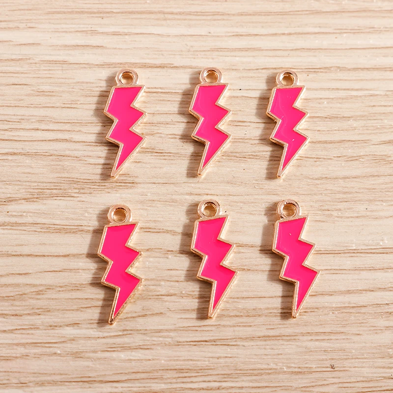10 Stück niedliche, bunte Emaille-Anhänger in Form von Blitz, Mond und Wolken für die Schmuckherstellung, Ohrringe, Anhänger, Halsketten, DIY-Bastelarbeiten und Accessoires. – Detail 7