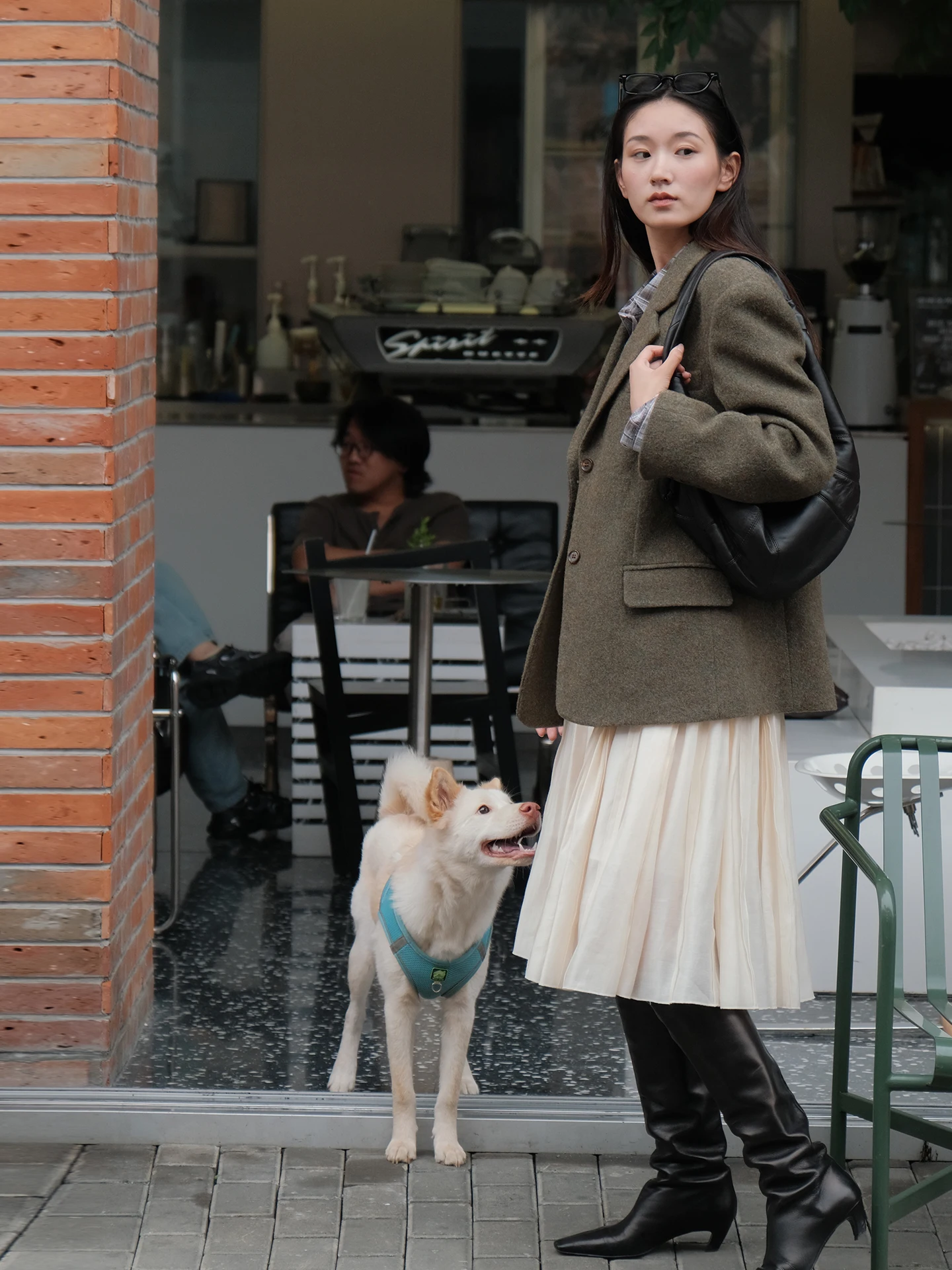 

Retro Sle Floral Pattern Woolen Women's Suit Coat Loose Fit Long Sve Single Button Closure Busin Casual Outerwear