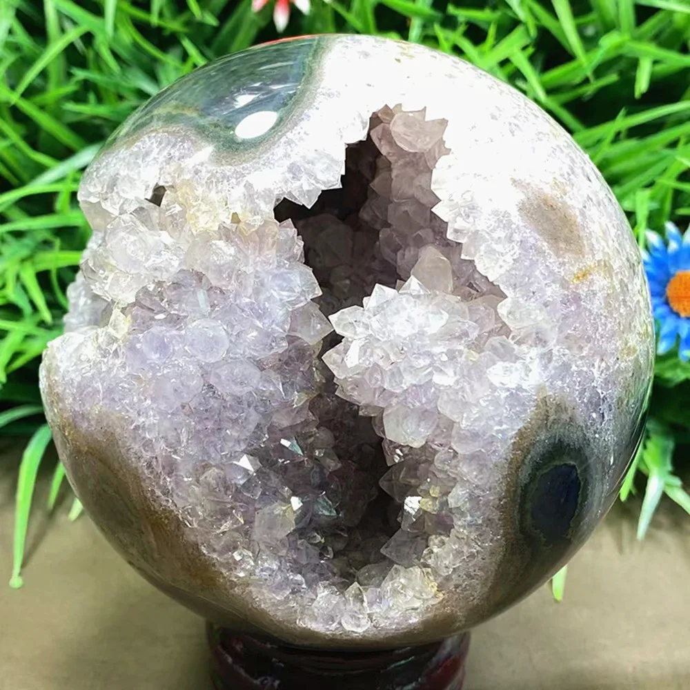 Natural quartz crystals, agate cave stones, hand-polished spherical samples, home decorations, exquisite gifts