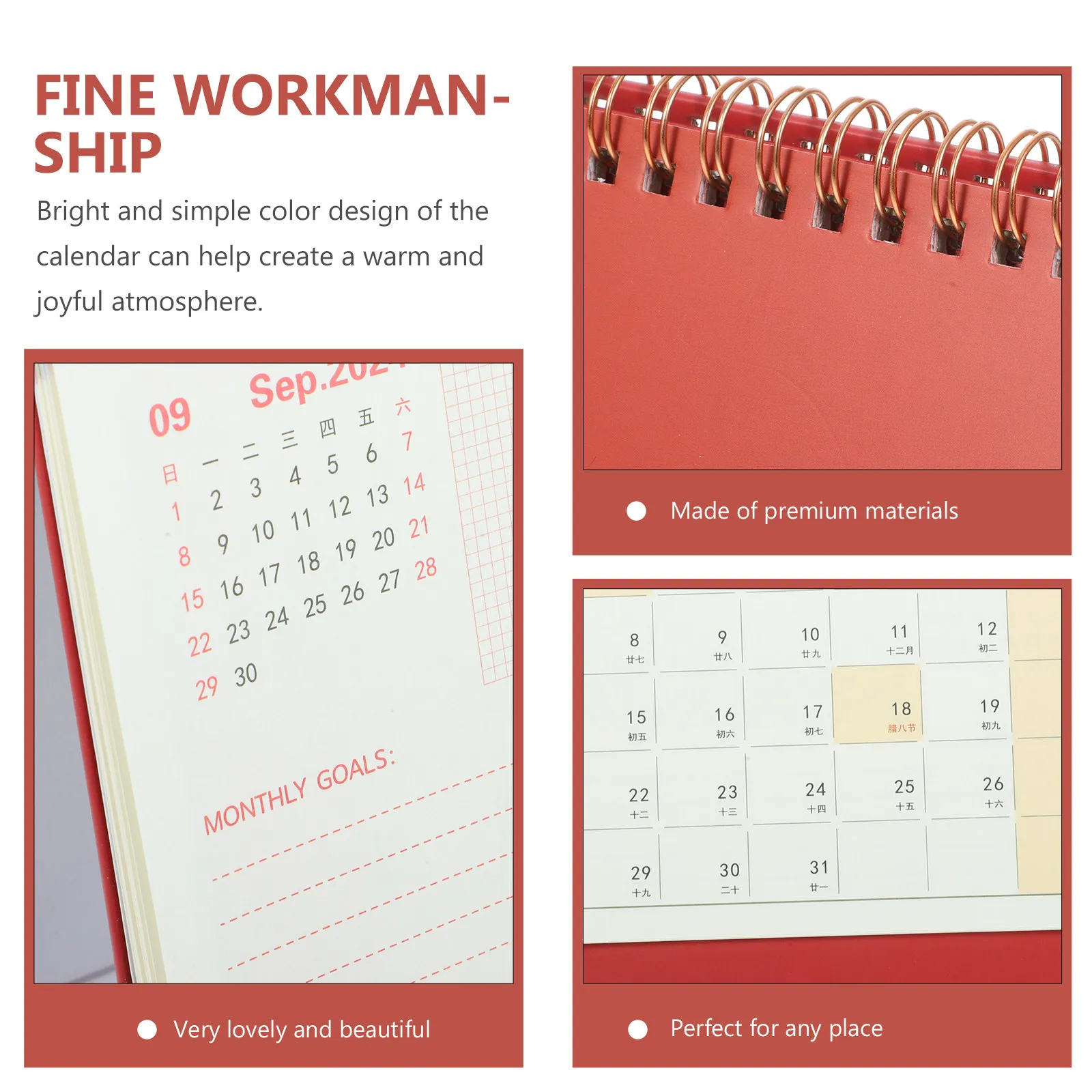 

Calendar Stand Desk White Cute Decorative That Stands up Daily for Use Standing