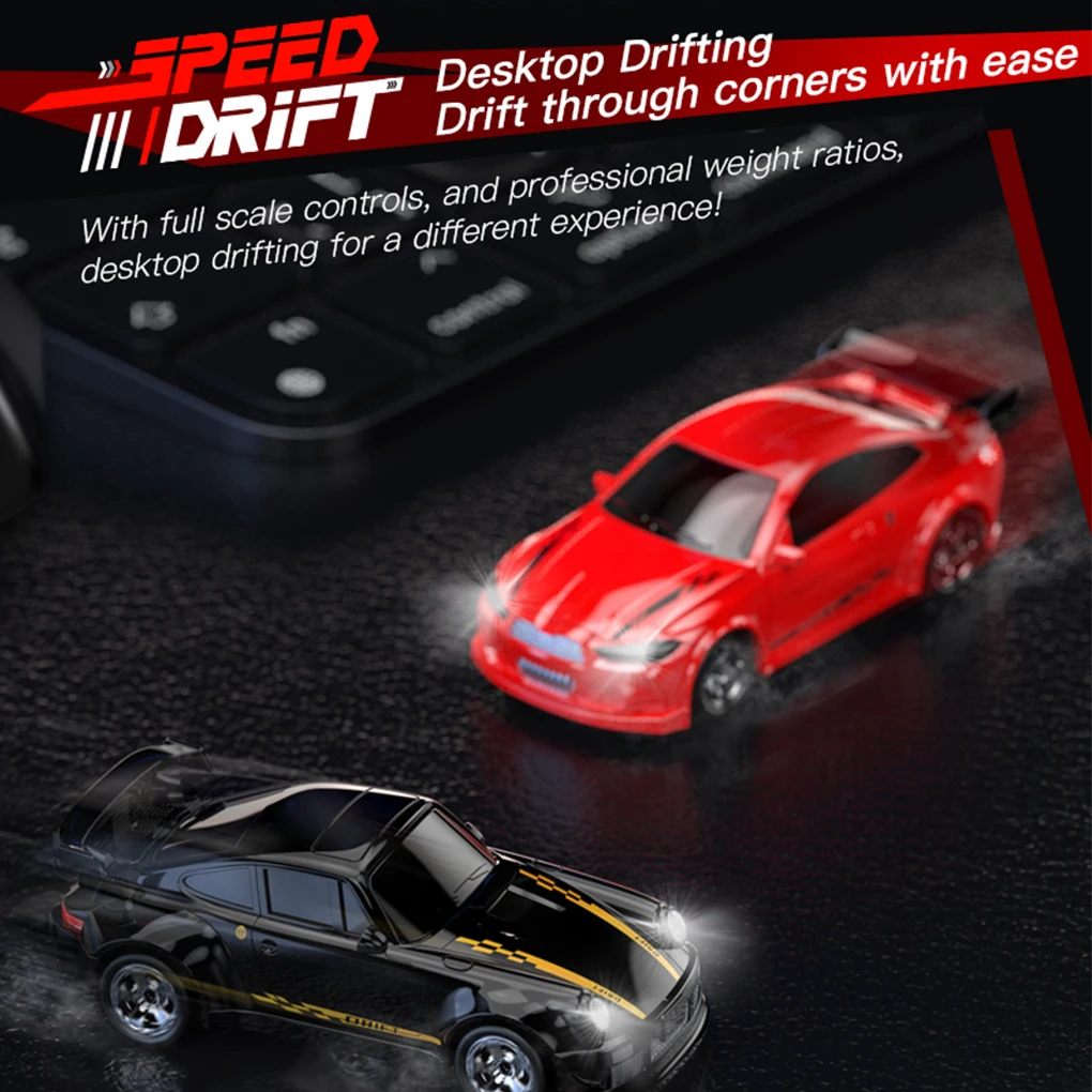 1/64 2.4G High-Speed Racing Car KF20 RC Drift Car Four-Wheel Mini Desktop Remote Control Car Electric Toy for Kids