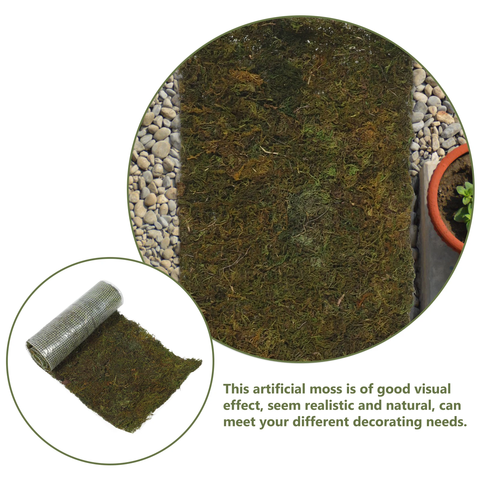 

Artificial Moss Mat Realistic Fake Greenery Simulation Garden Decoration Micro Landscape Ornament for Potted Plants Fish Tanks