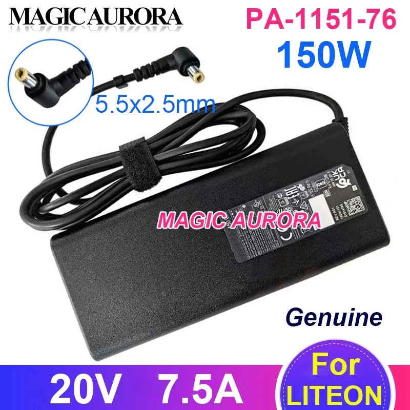 

Genuine LITEON PA-1151-76 Power Adapter 20V 7.5A 150W For Clevo NP50PNK NP70RNJS Star X17 XS 22 for GIGABYTE G5 KF Gaming Laptop
