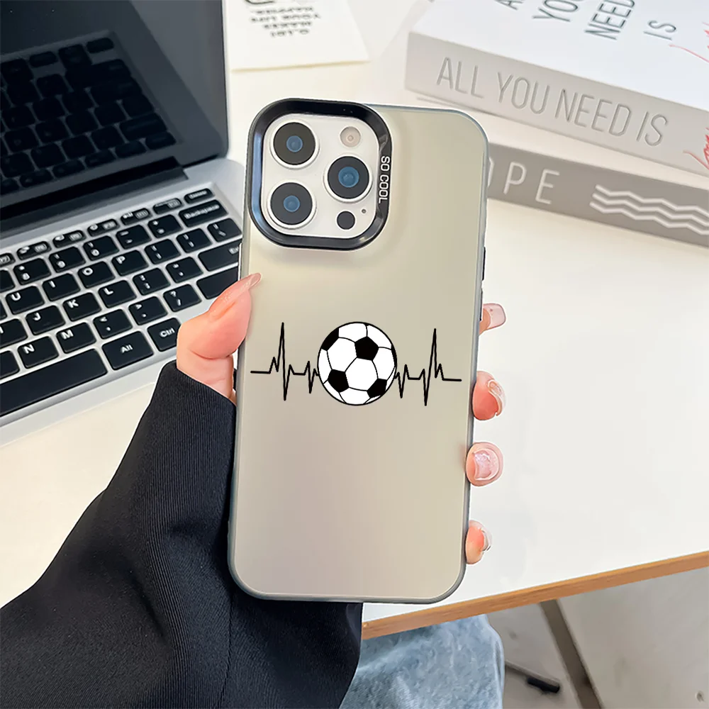 

Football pattern design phone case for iPhone 17 16 15 14 13 12 11 Pro/ Max/Plus shock-proof rear cover anti-fingerprint