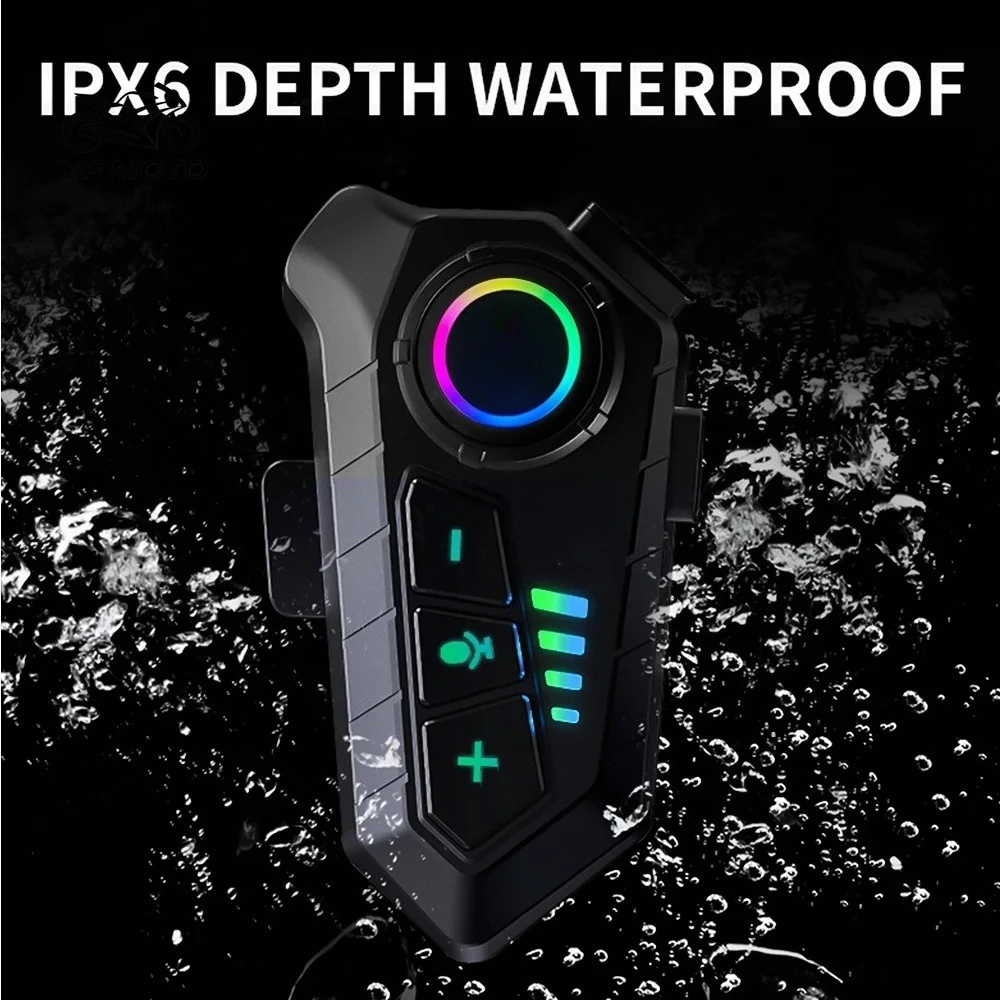 Motorcycle Helmet Bluetooth Headset Wireless IPX6 Waterproof Noice Reduction Earphone Super Long Standby HandsFree Headphone