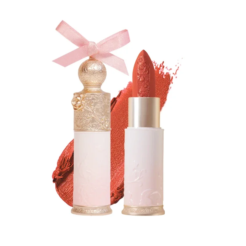 HXL Flower God Lipstick Carved Velvet Matte Moisturizing White Plain Face Lifting