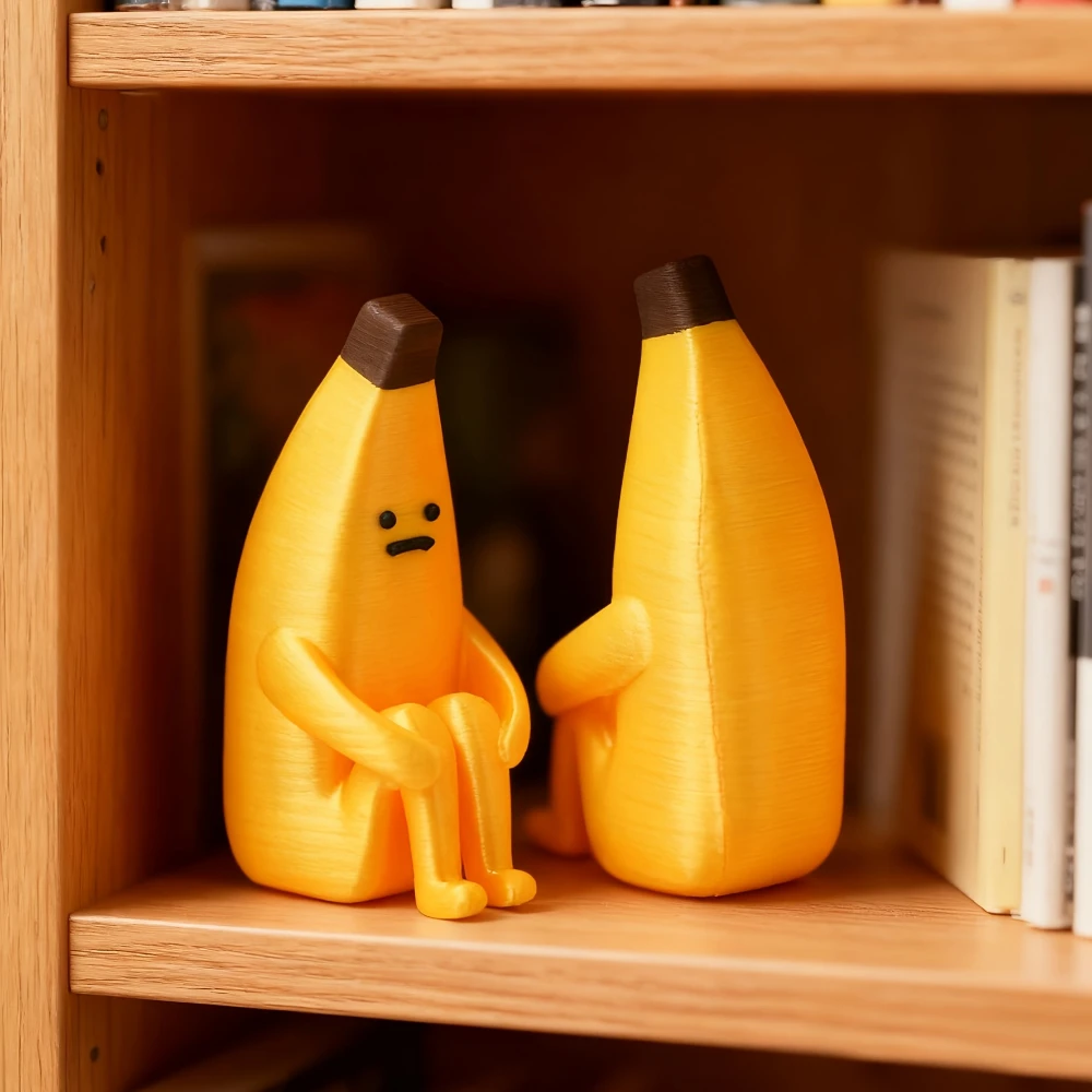 Anxious Banana 3D Printed Figurines – Durable Pla Decor for Home