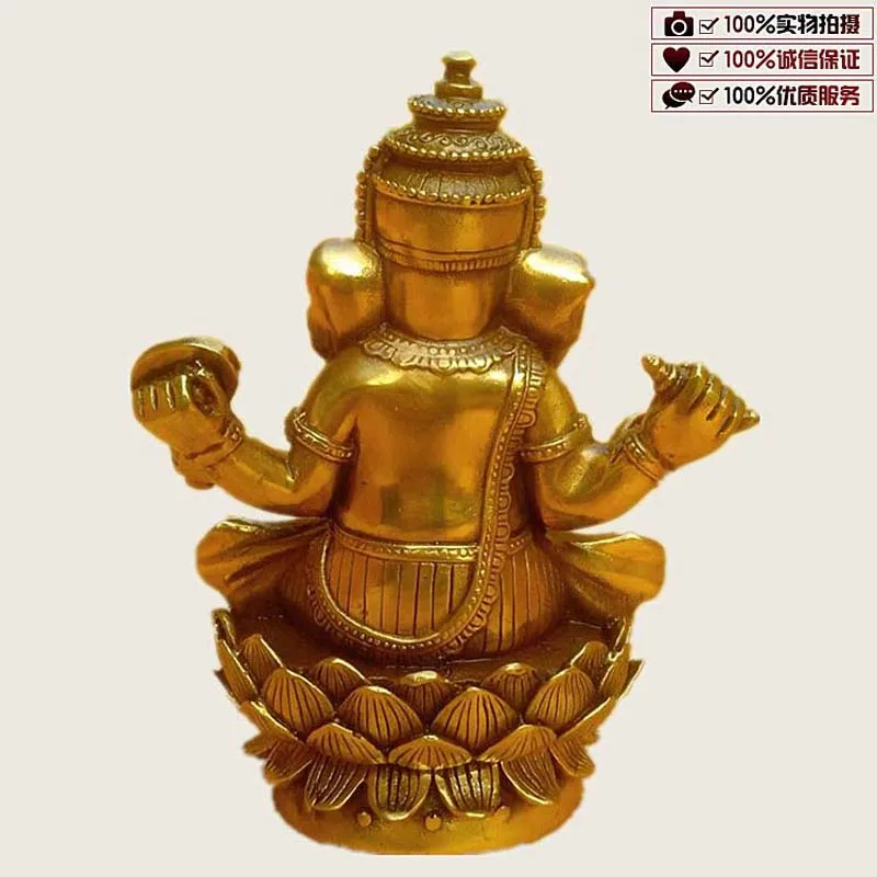 Southeast Asia Indonesia Thailand India COPPER GANESH Elephant God of wealth buddha Recruit wealth good luck statue