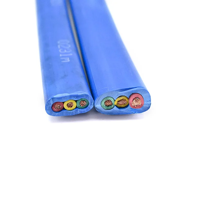 3 Core Submersible Flat Copper Cable 2.5mm 4mm 6mm Rubber Borehole Pump Well Wire 3C 2.5 4 6 sq mm