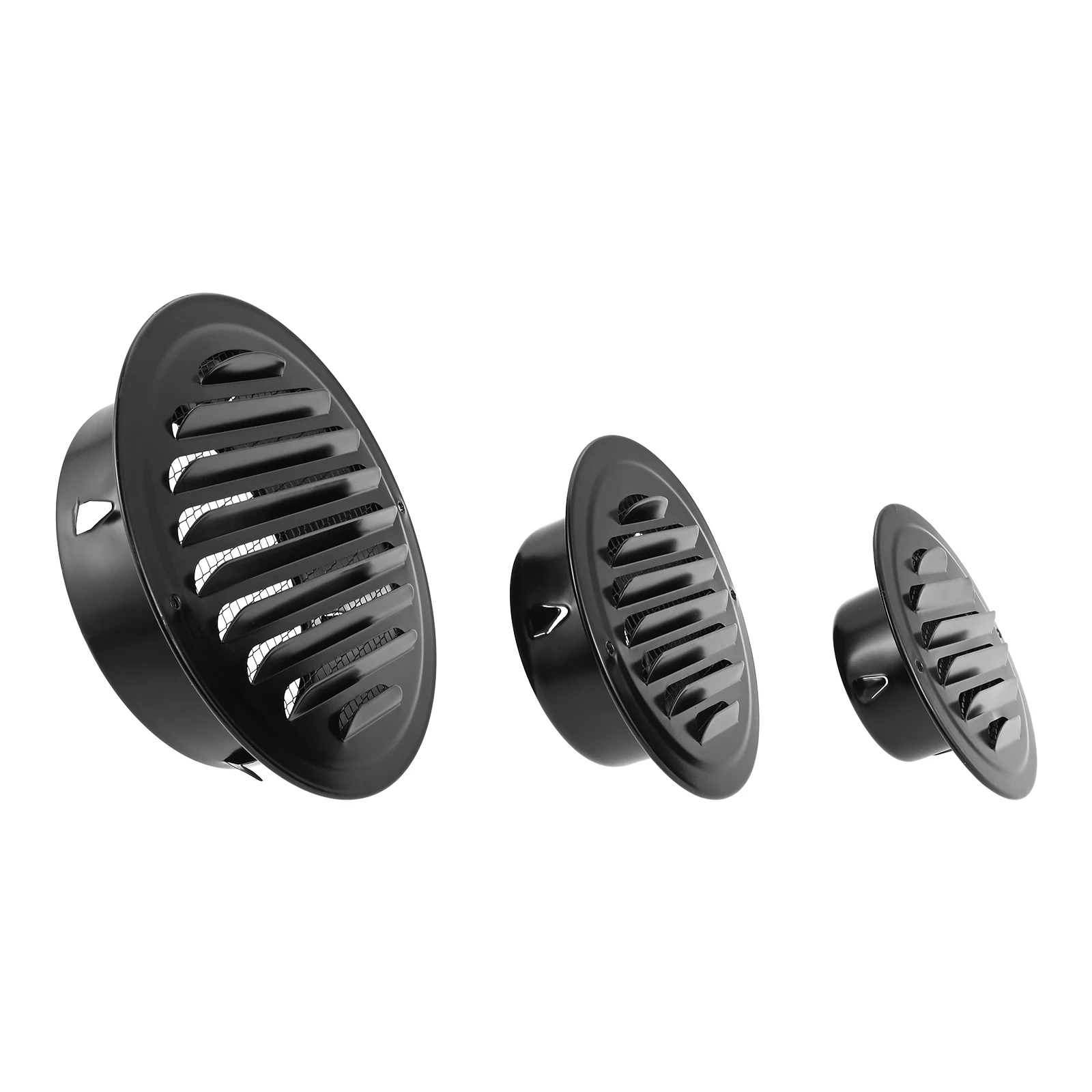 

2 шт., черная/белая круглая вентиляционная крышка, решетка с жалюзи из нержавеющей стали, вентиляционное отверстие со встроенной сеткой для дома/офиса/гаража