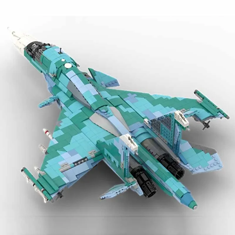 Military Aircraft Model MOC Building Military Supersonic Jet Fighter Modular Technology Gifts Holiday Assemble Children Toy Suit