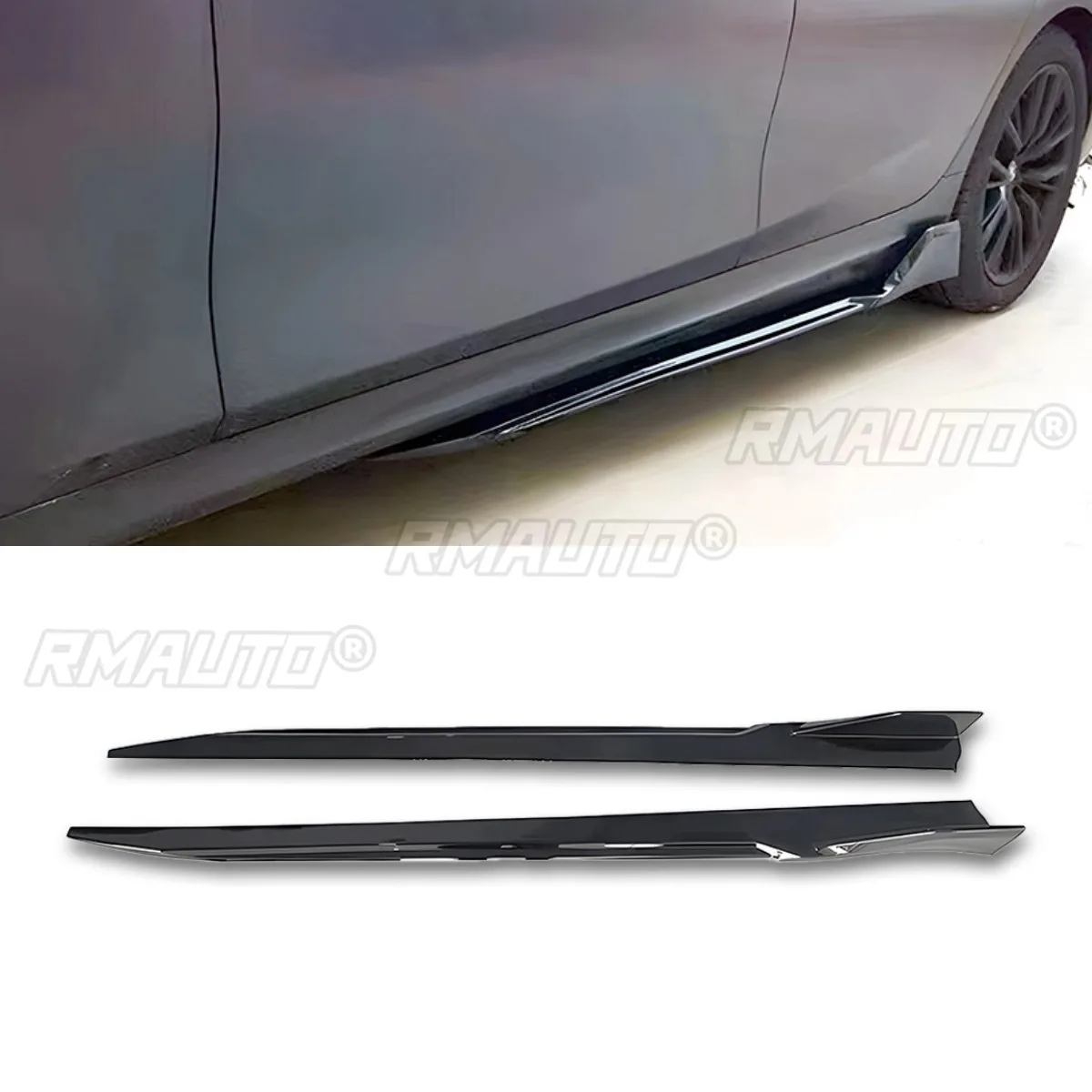 Car Side Skirt Lip Guard Protector Apron Side Skirt Extension For BMW 4 Series G22 2020+ Body Kit Car Accessories