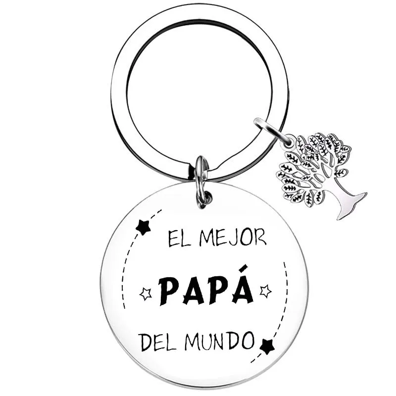 Spanish Dad Gifts From Son Daughter Keychain Father Keyring Daddy Papa Men Jewelry For Father\'s Day Birthday