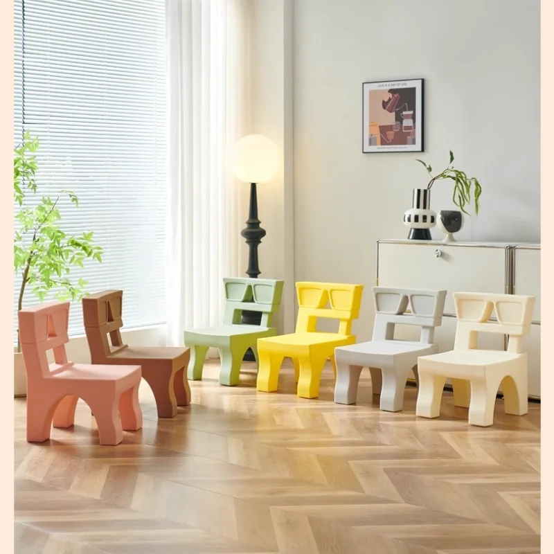 

Ottomans Nordic Creative Simple Stool Small Apartment Home Leisure Backrest Low Stool Plastic Door Side Shoe Changing Stools
