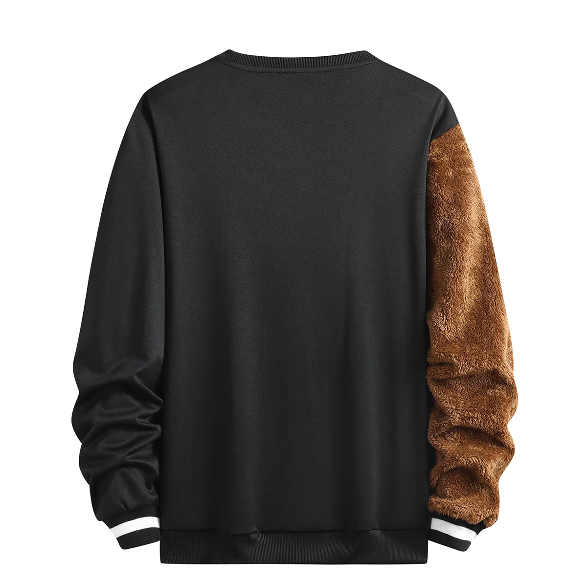 سترة Baishiwei للخريف والشتاء للرجال برقبة دائرية من القطيفة على شكل الدب الكرتوني مناسبة للتسوق والسفر والارتداء اليومي