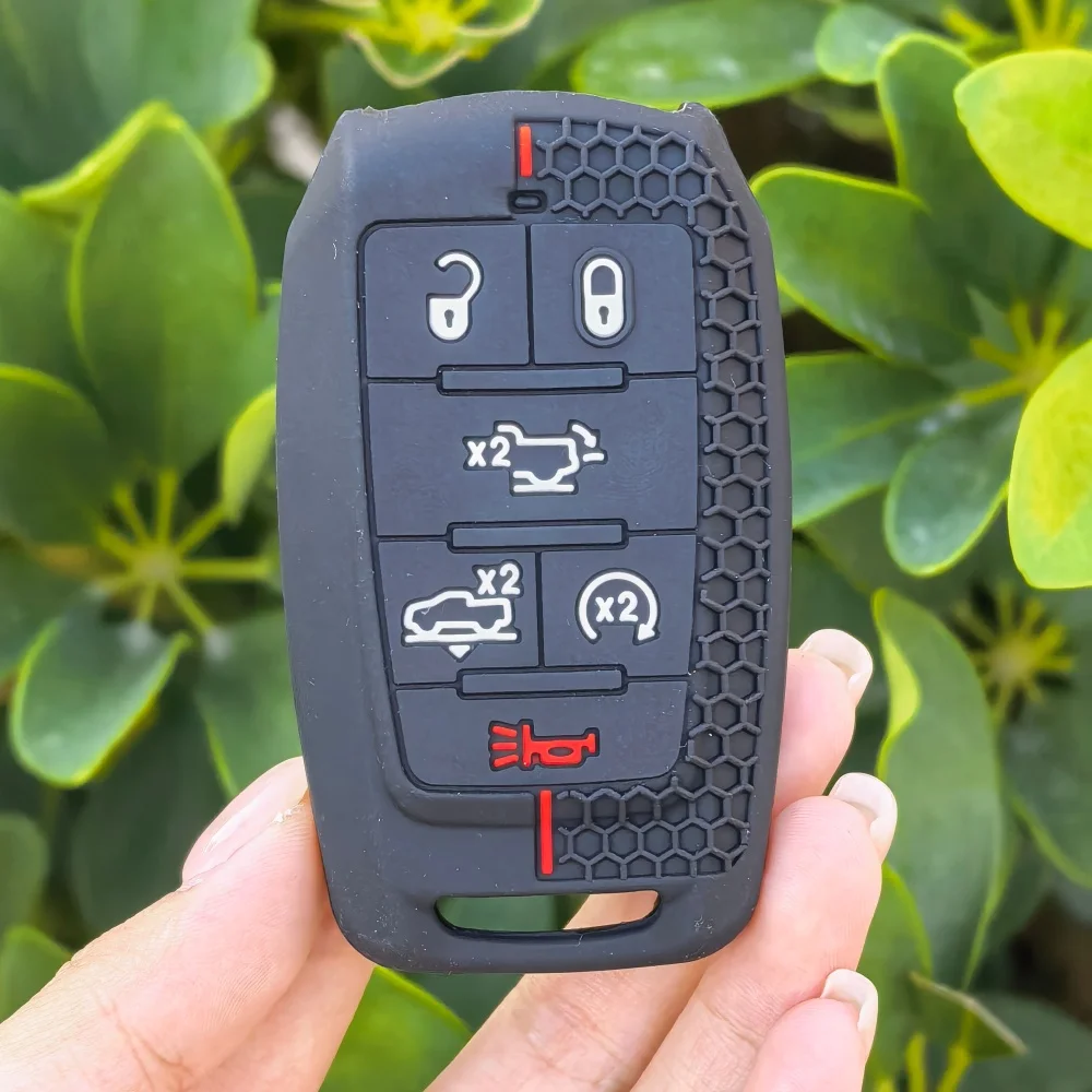 

Silicone Car Key Case Remote Cover Shell Keychain Accessories for Dodge Ram 1500 Pickup Limited 2019-2026