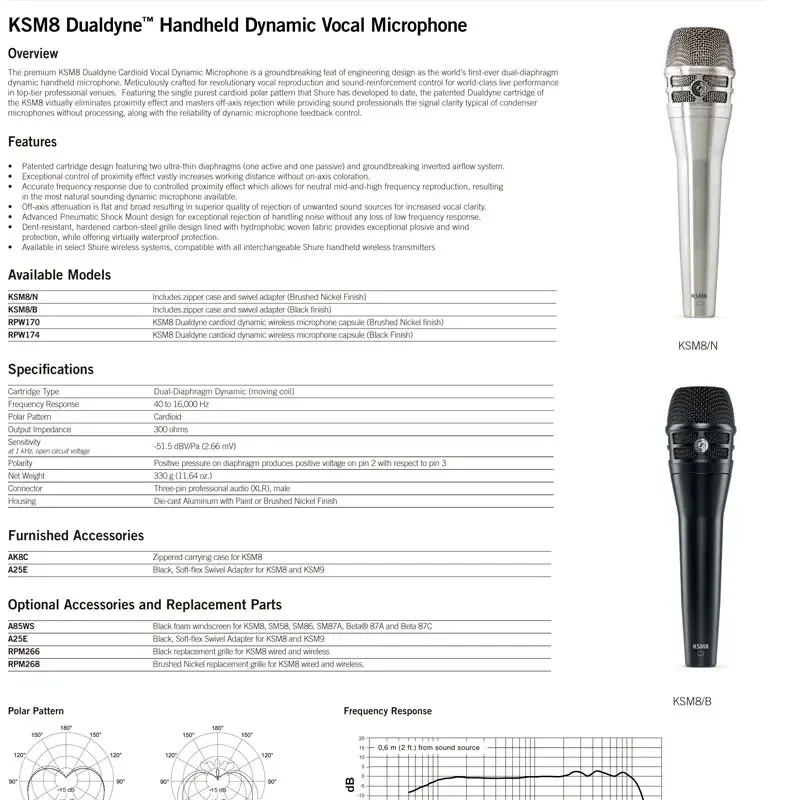 KSM8 Supercardioid Dynamic Vocal Microphone For Stage Performane Professional Wired Microphone for Karaoke Recording Singing