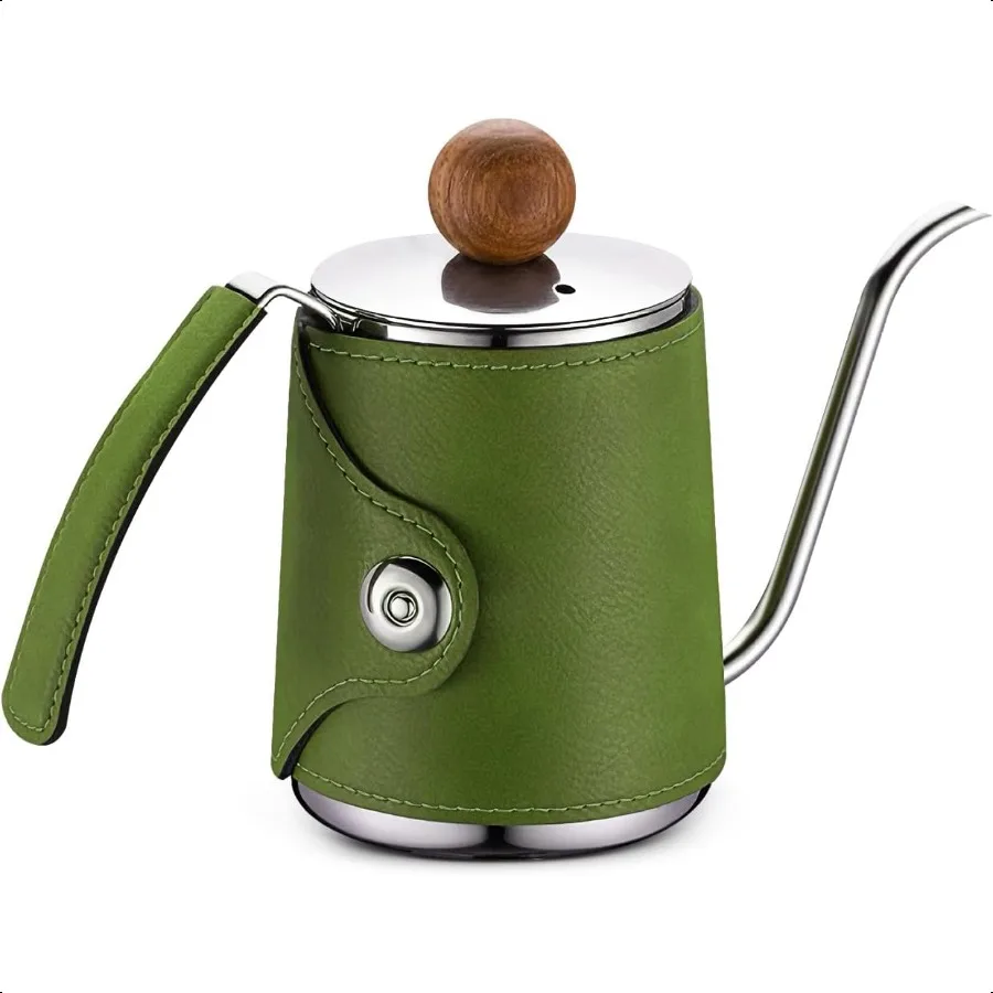 

Art Pour Coffee Kettle 12OZ Premium Magnetic Leather Sleeve 304 Stainl Steel Gooseneck Kettle Precision Brewing Design Meadow G