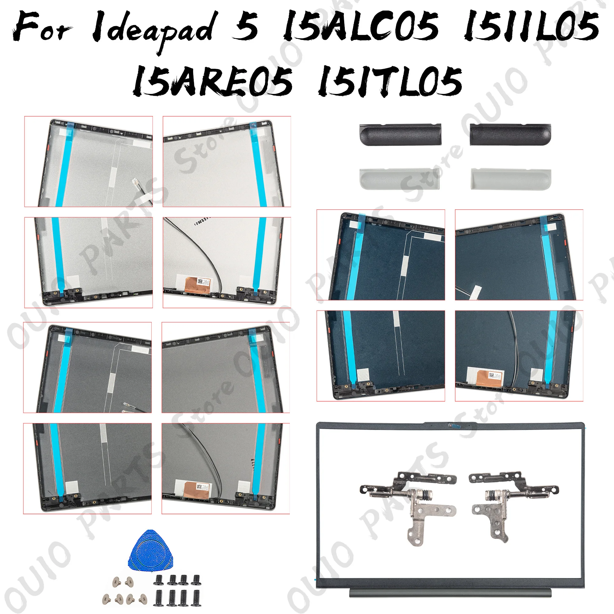 

New Housing Case For Ideapad 5 15ITL05 15ALC05 15IIL05 15ARE05 AMK7000110 LCD Back Cover Front Bezel Hinges Repair 15.6'' Metal
