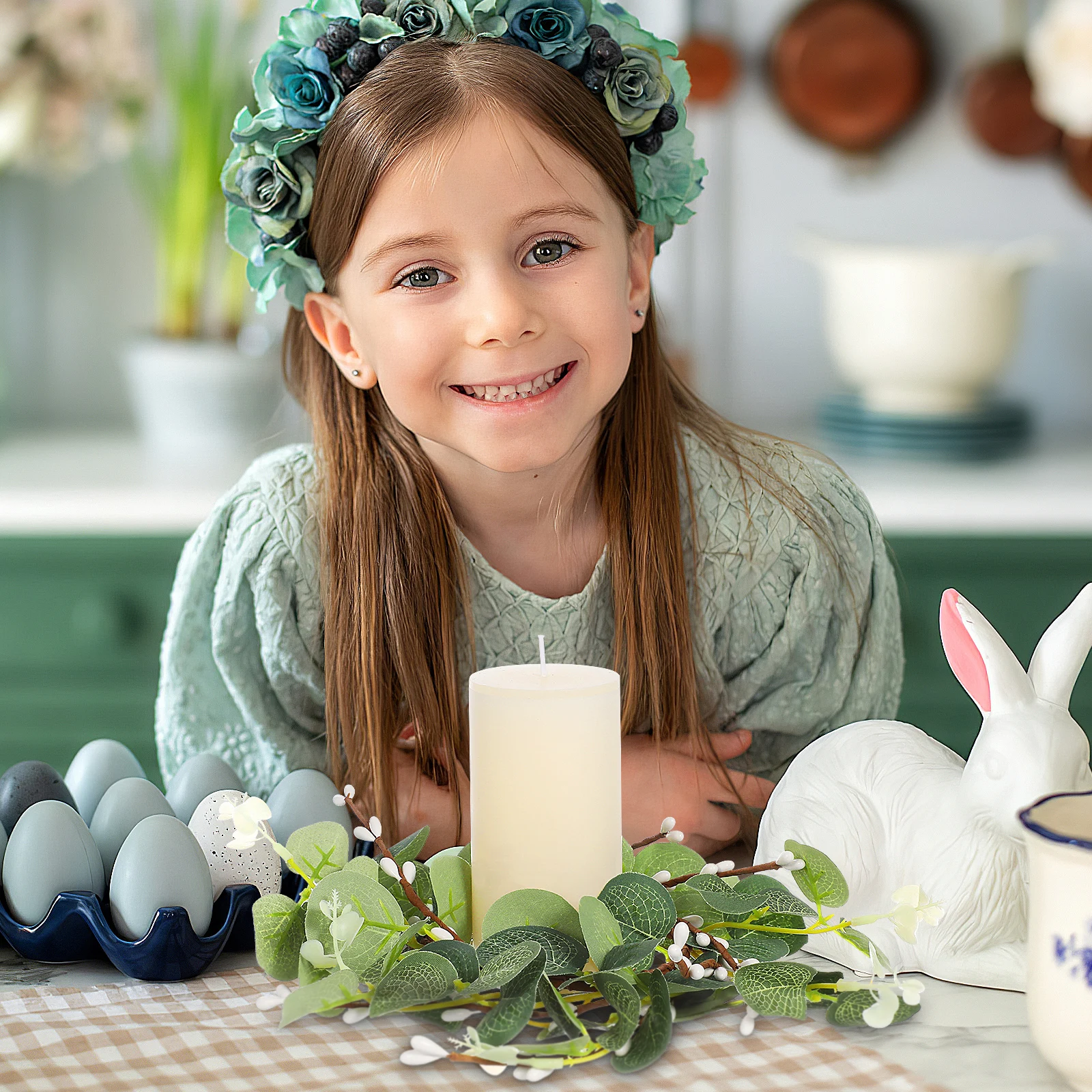 

2pcs Decorative Wreath Premium Simulation Plant Home Holiday Party Wedding Decoration Easter Wreath Festival Decor