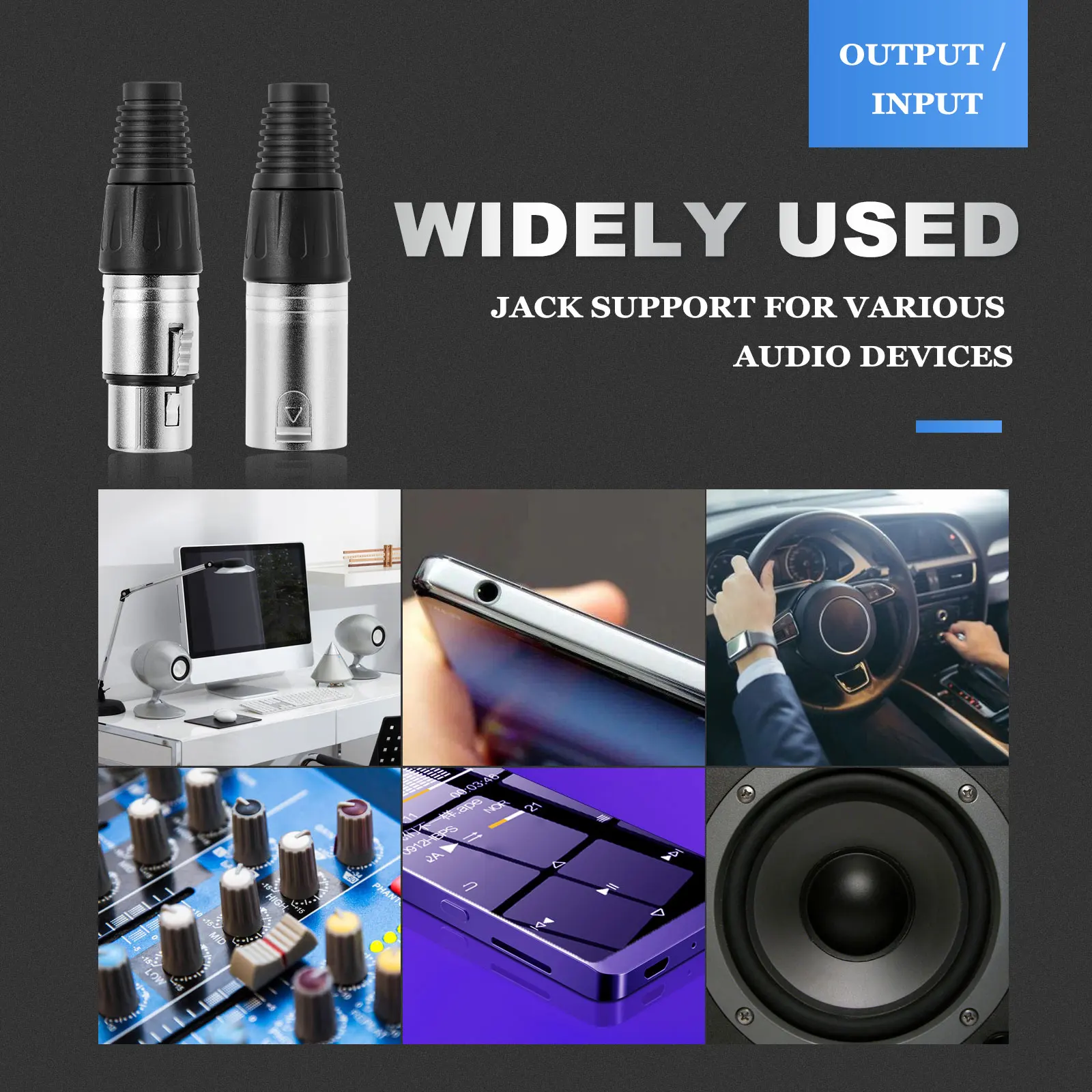 

XLR Connector Solder Type Male Female Zinc Alloy Microphone Cable Plug Compact Design Durable Shielded Noise Free